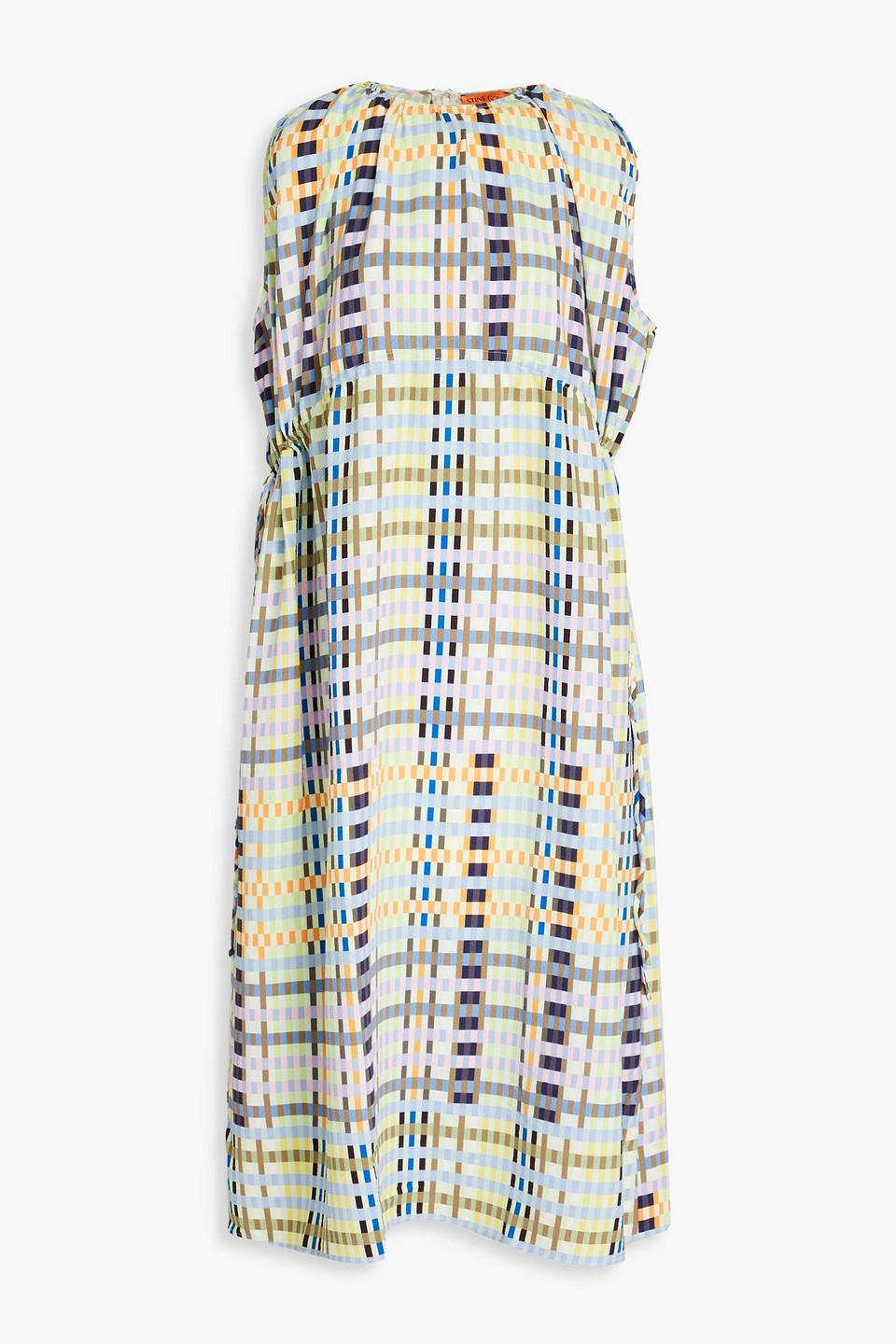 Rowena checked crepe midi dress