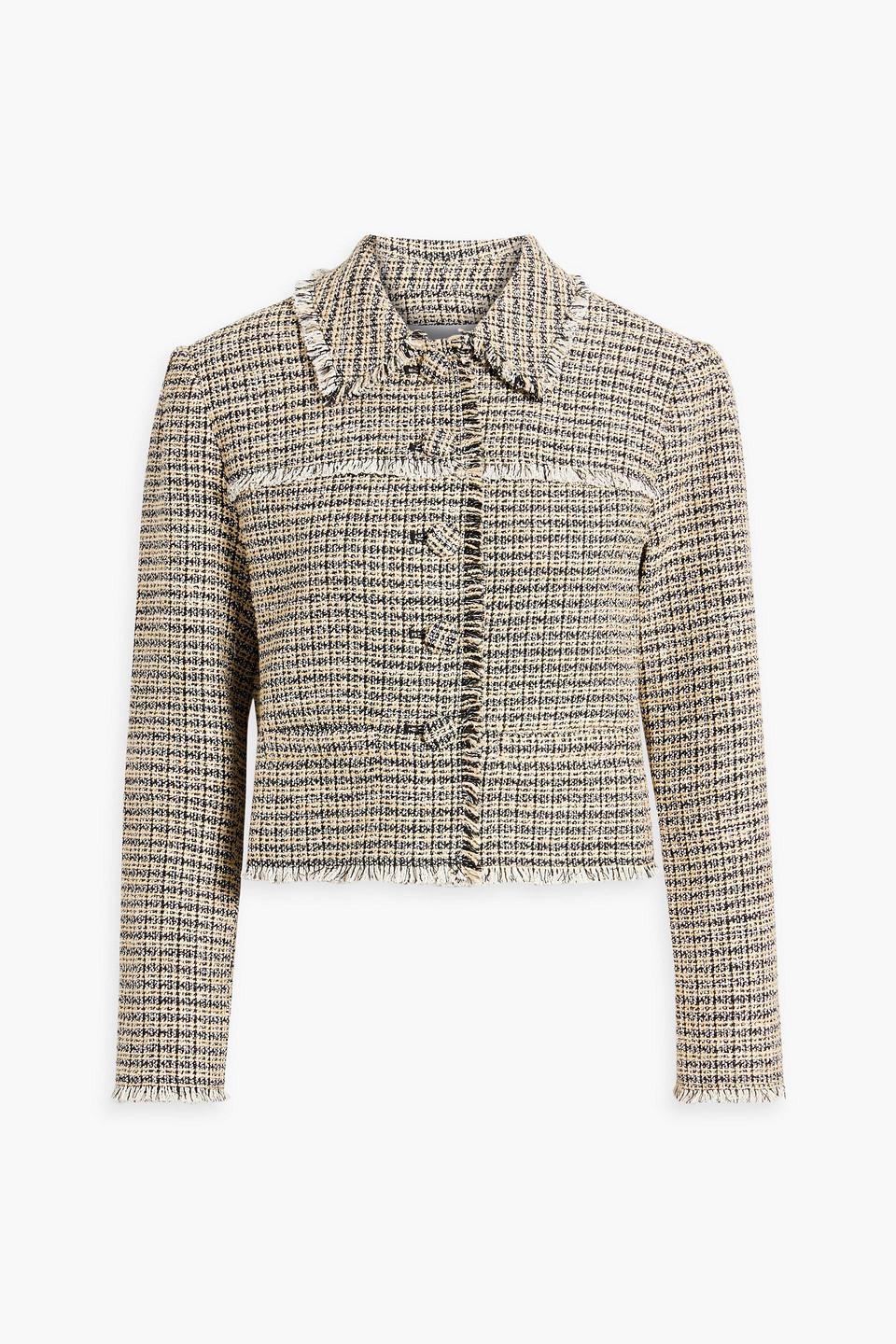 Cropped cotton-blend tweed jacket