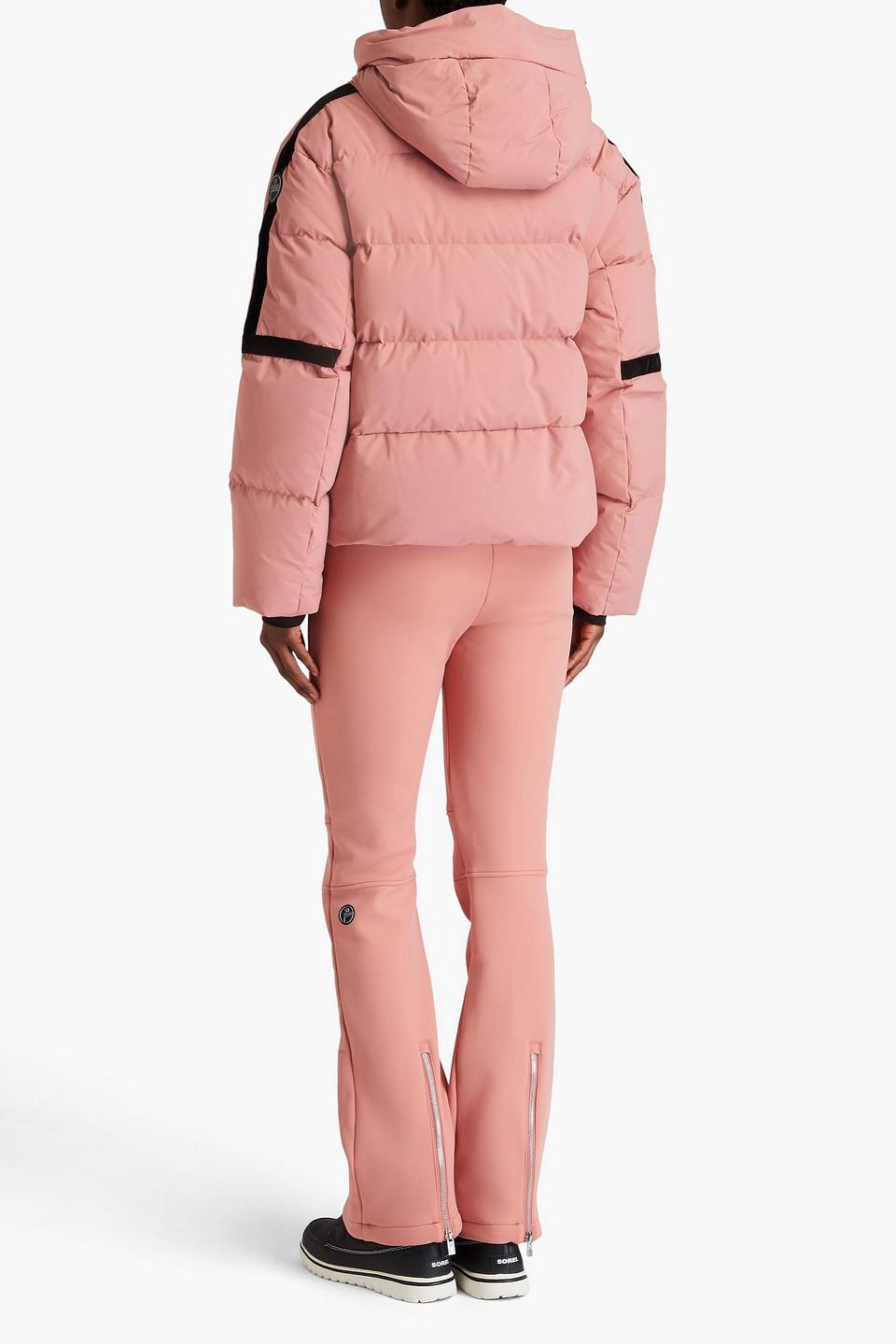 Quilted hooded ski jacket