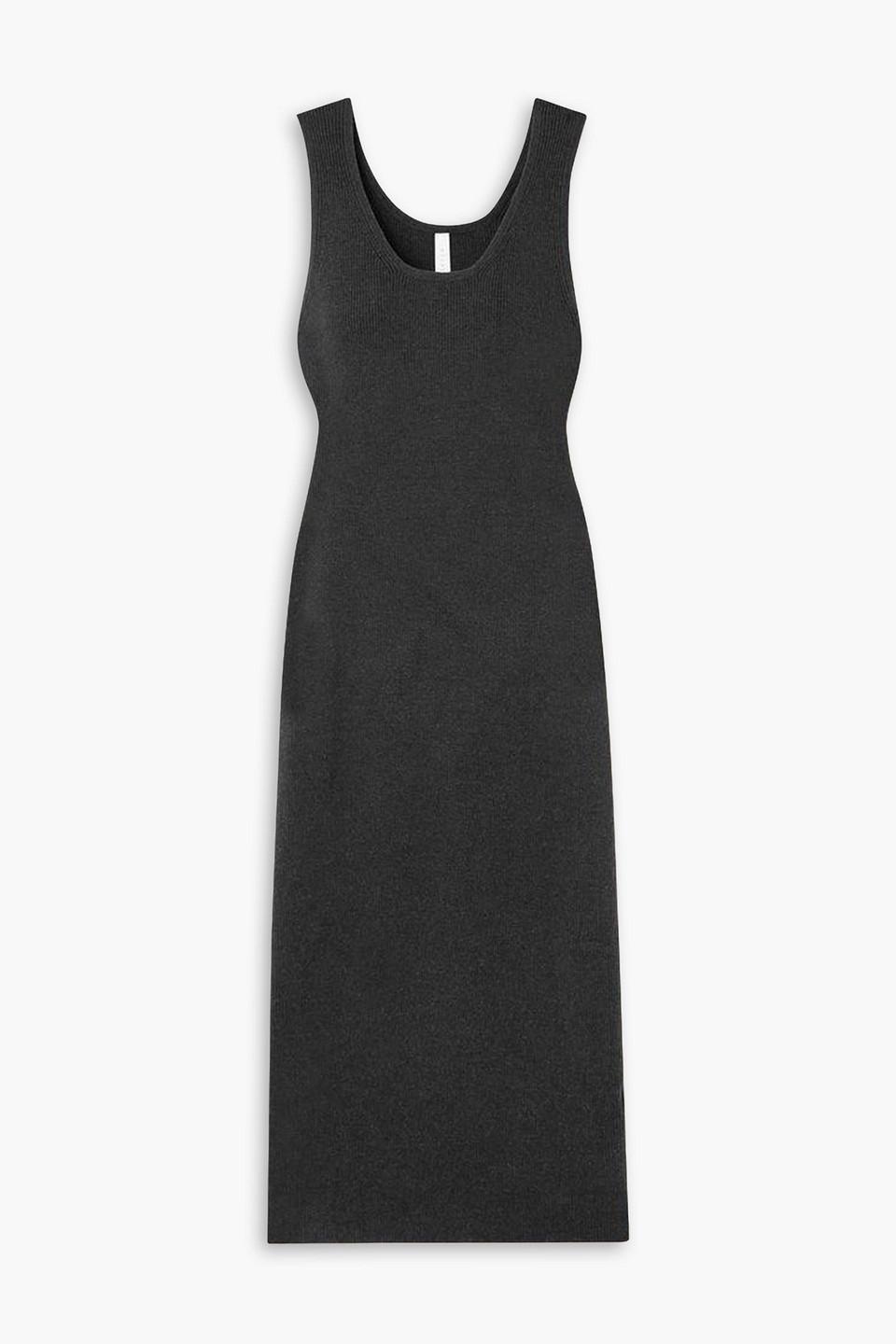 Ribbed stretch-Pima cotton midi dress