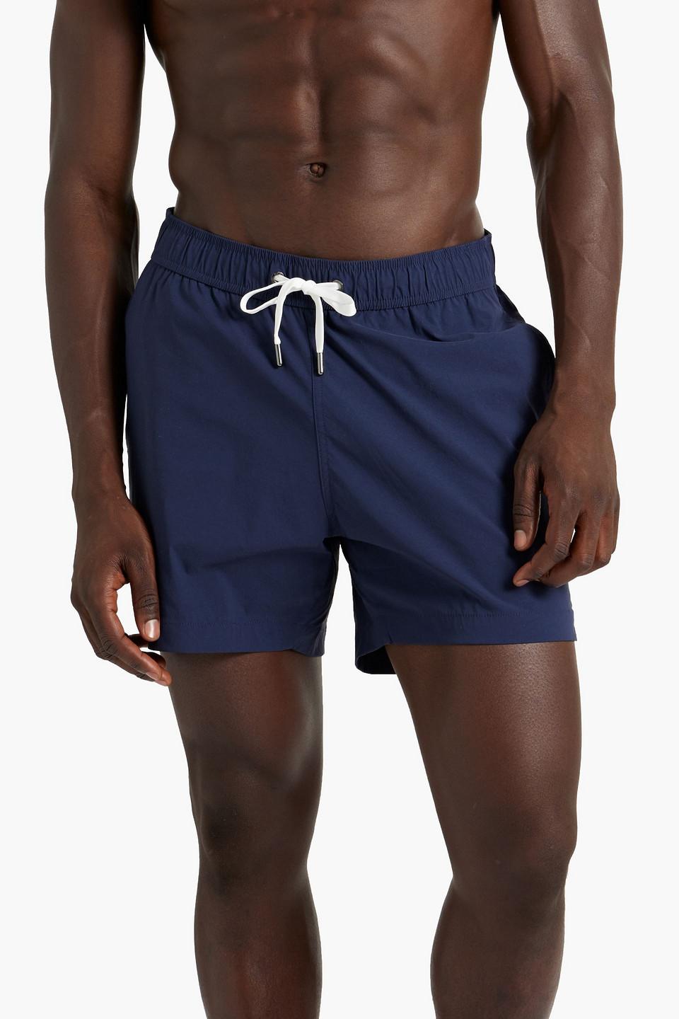 Mid-length drawstring swim shorts