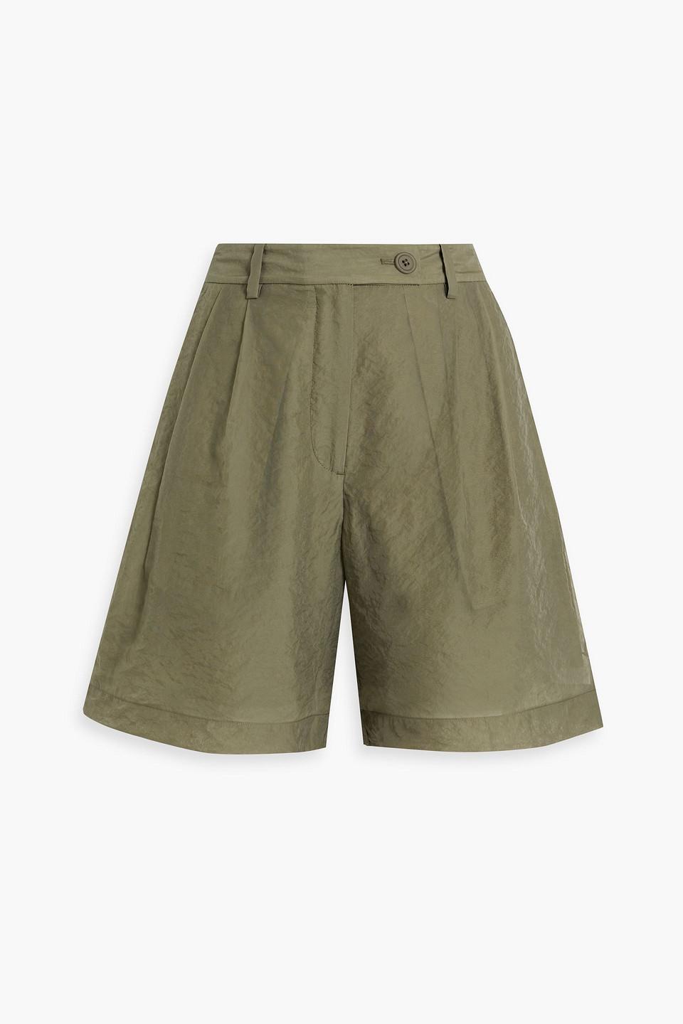 Cupro-blend shorts