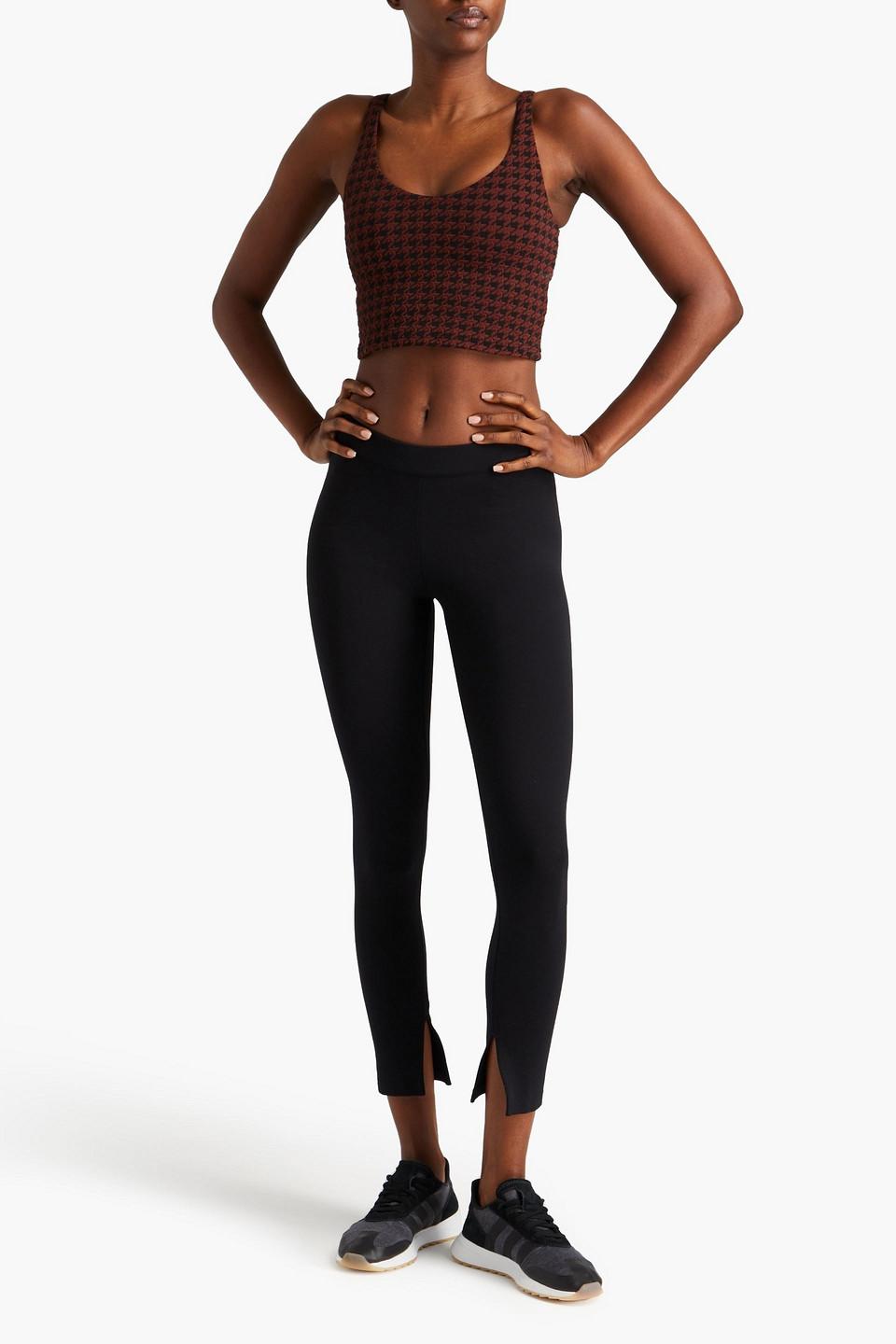 Tess cropped houndstooth jersey tank