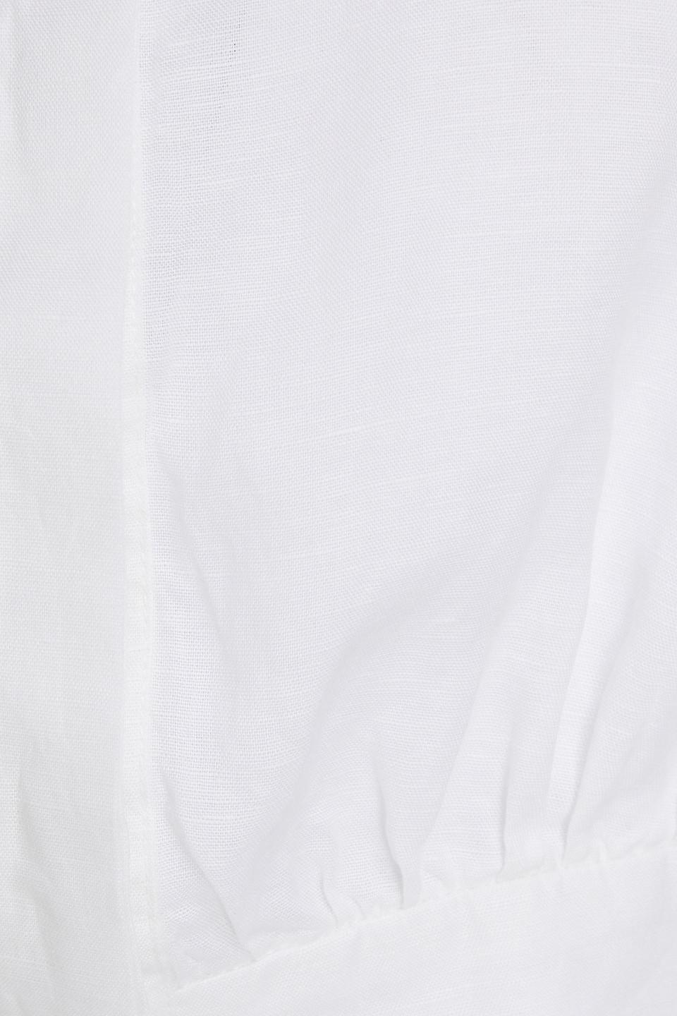 Cropped linen and Lyocell-blend shirt