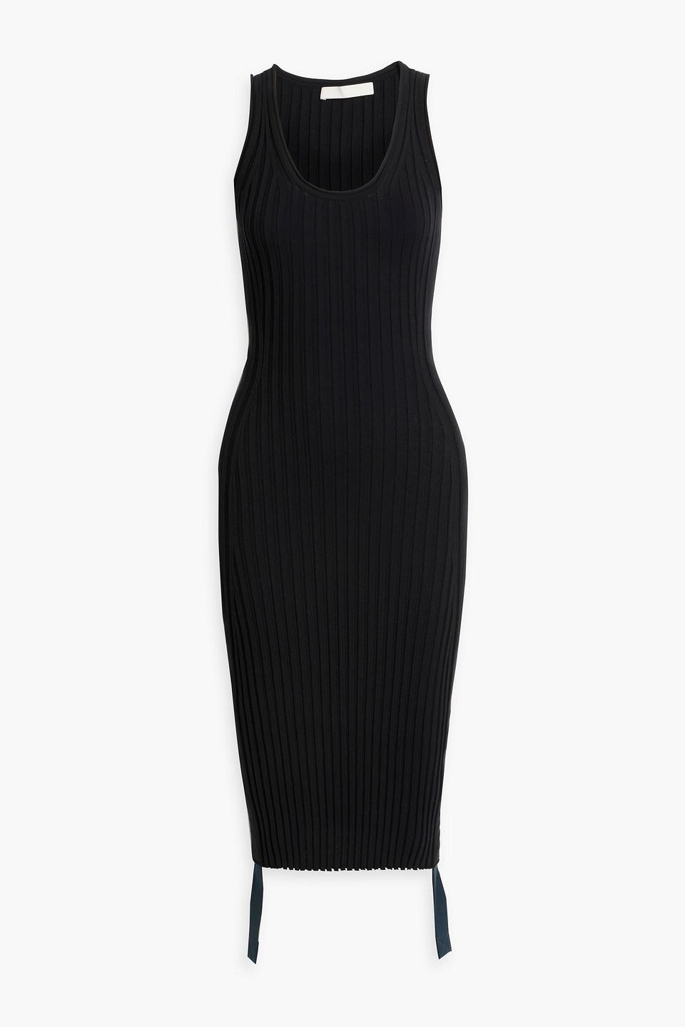 Ribbed cotton-blend dress