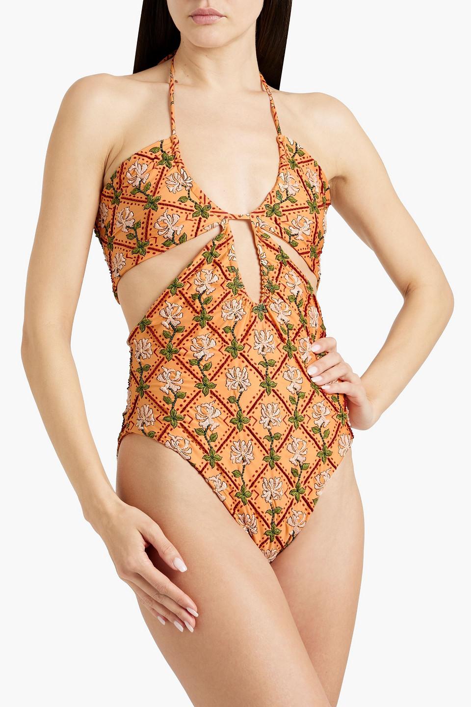 Majorana cutout embroidered swimsuit