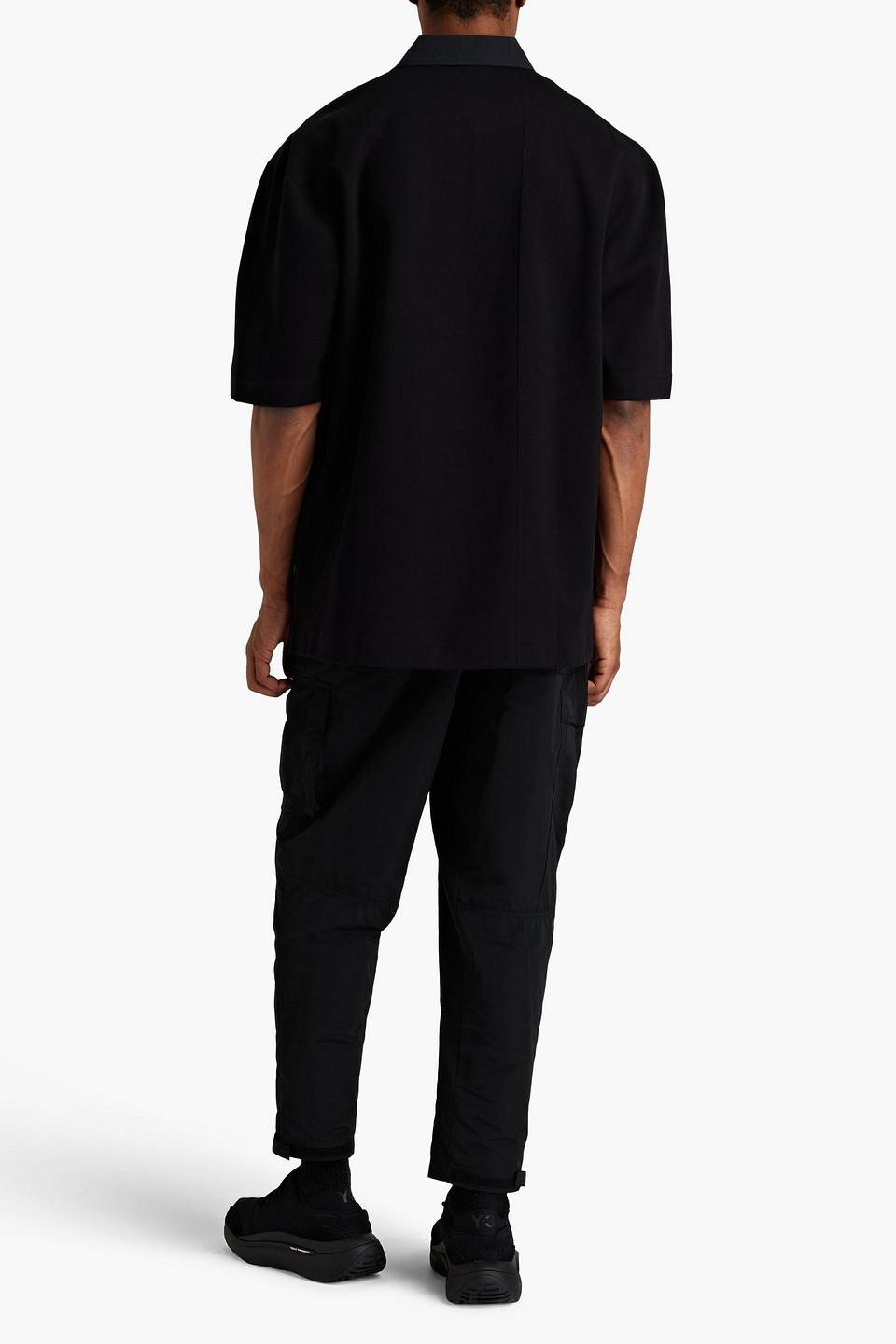 Oversized embroidered cotton-piqué polo shirt