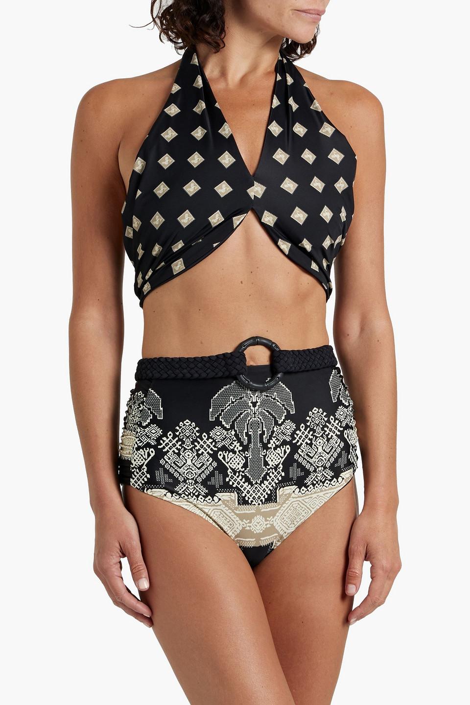 Imilla printed halterneck bikini top