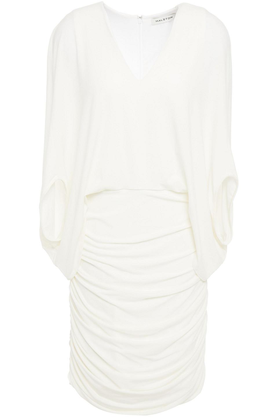 Ruched stretch-jersey mini dress