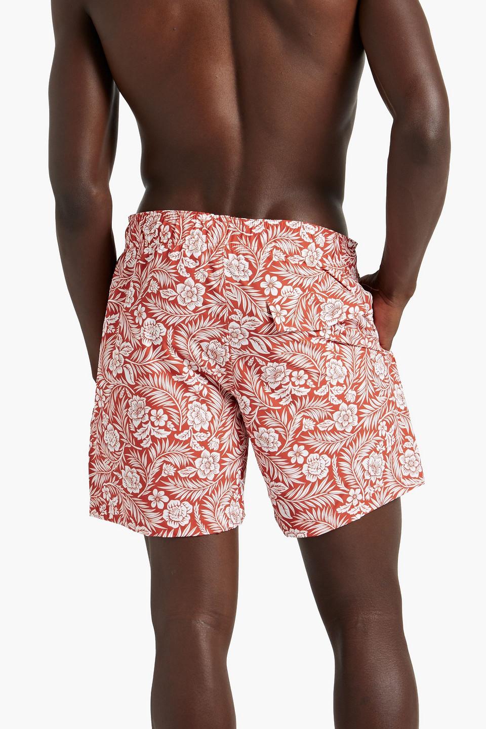 Printed mid-length swim shorts