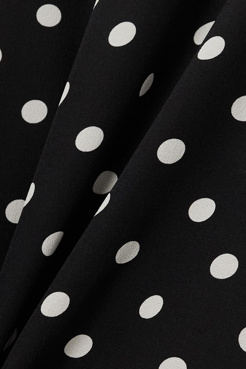 Gathered polka-dot silk crepe de chine mini dress