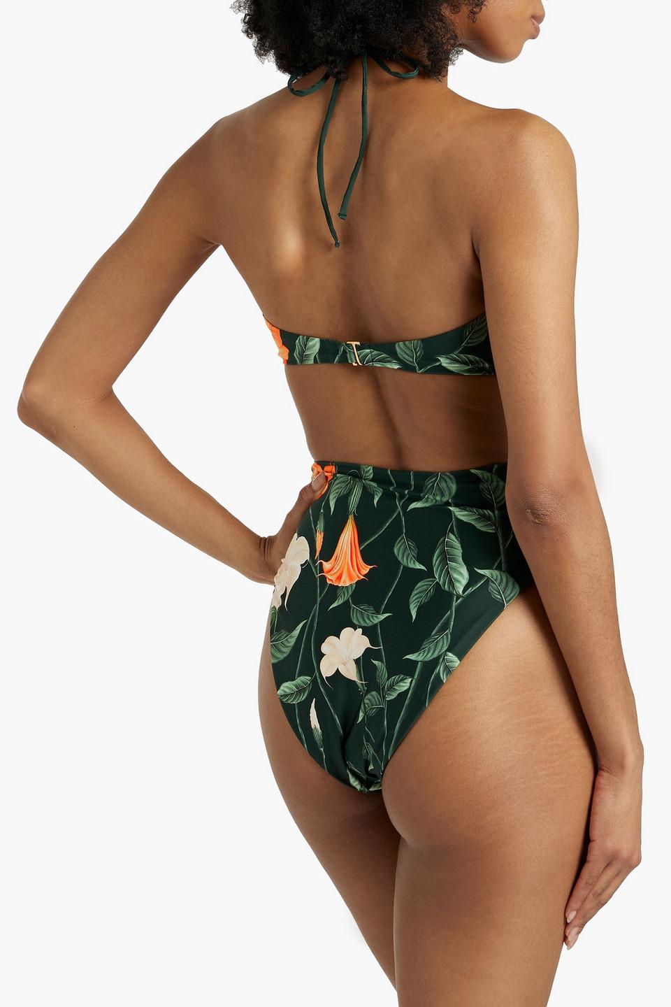 Mejorana Sabanero Nocturno cutout floral-print halterneck swimsuit