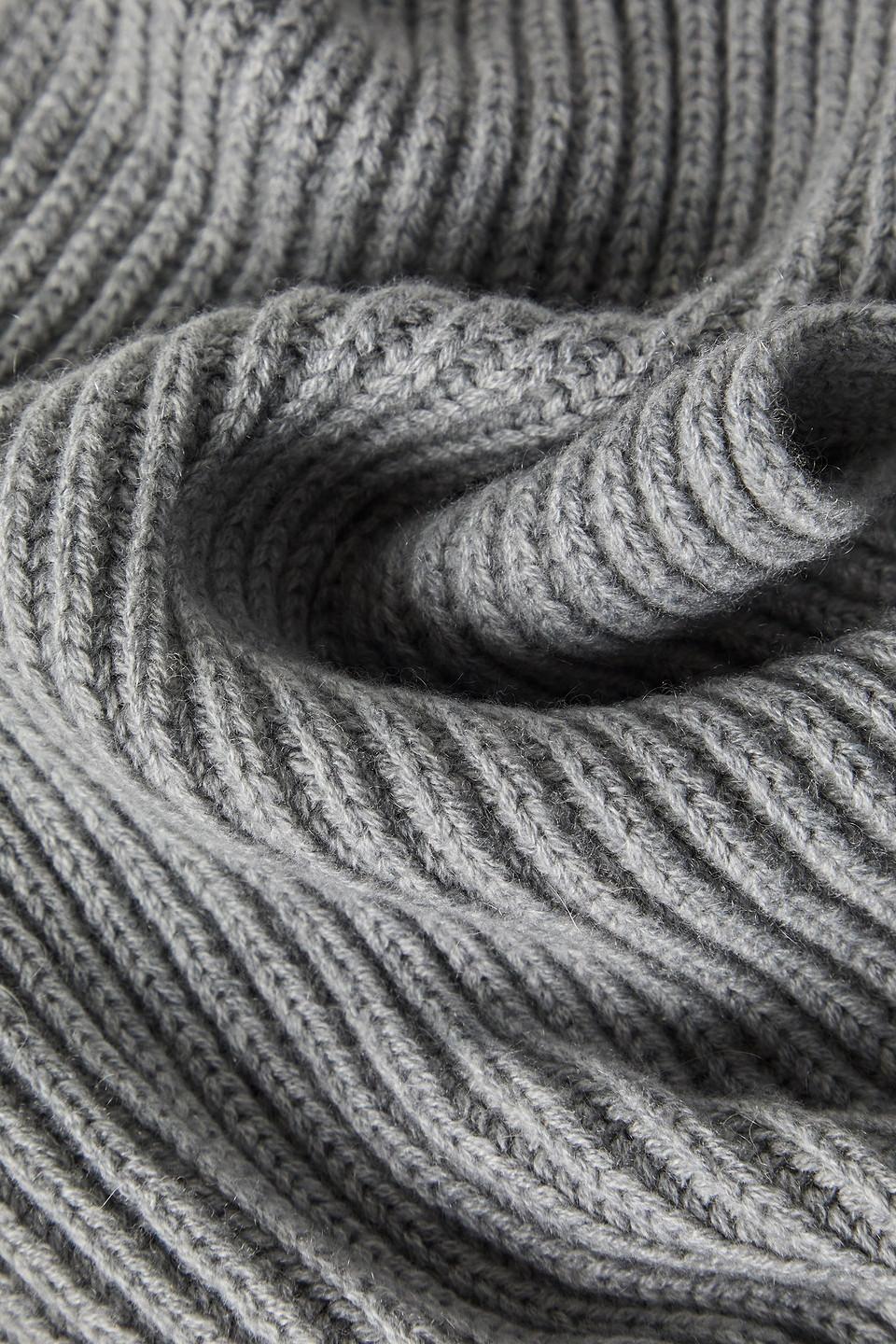 Ribbed cashmere and silk-blend scarf