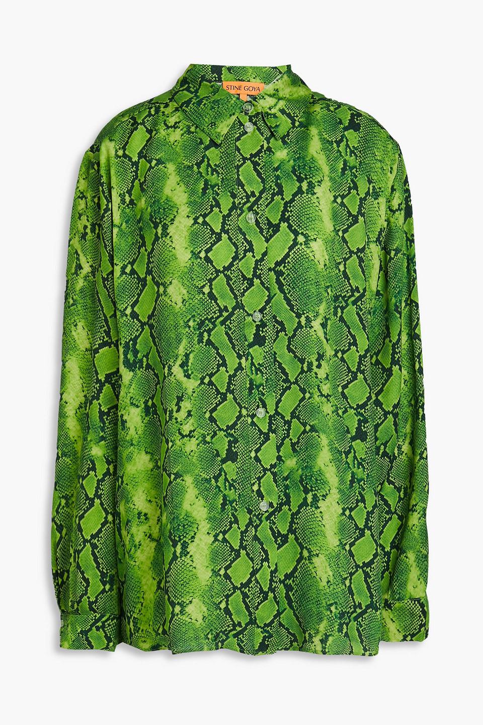 Sophia snake-print TENCEL™-blend shirt