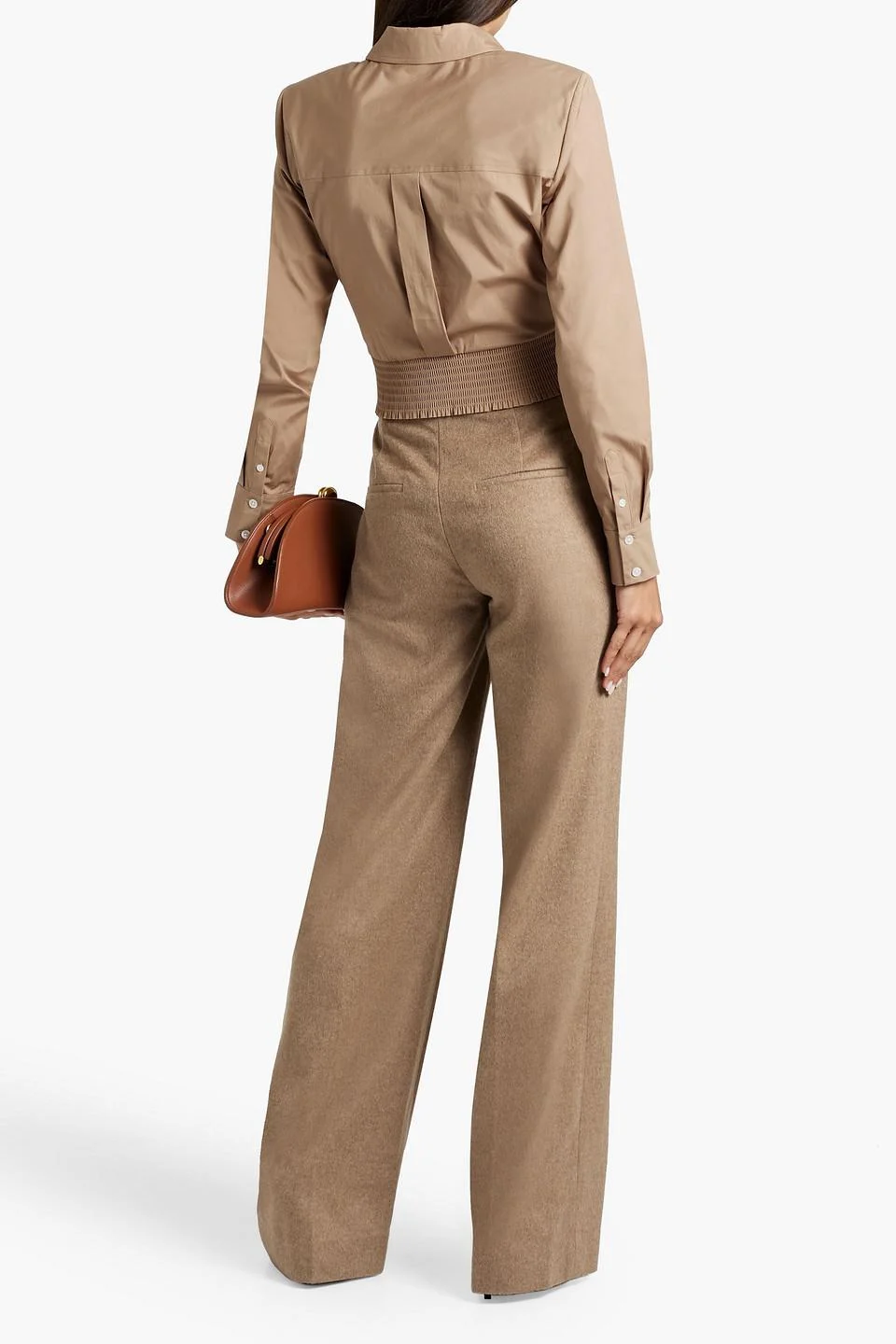 Tonelli wool-blend felt wide-leg pants