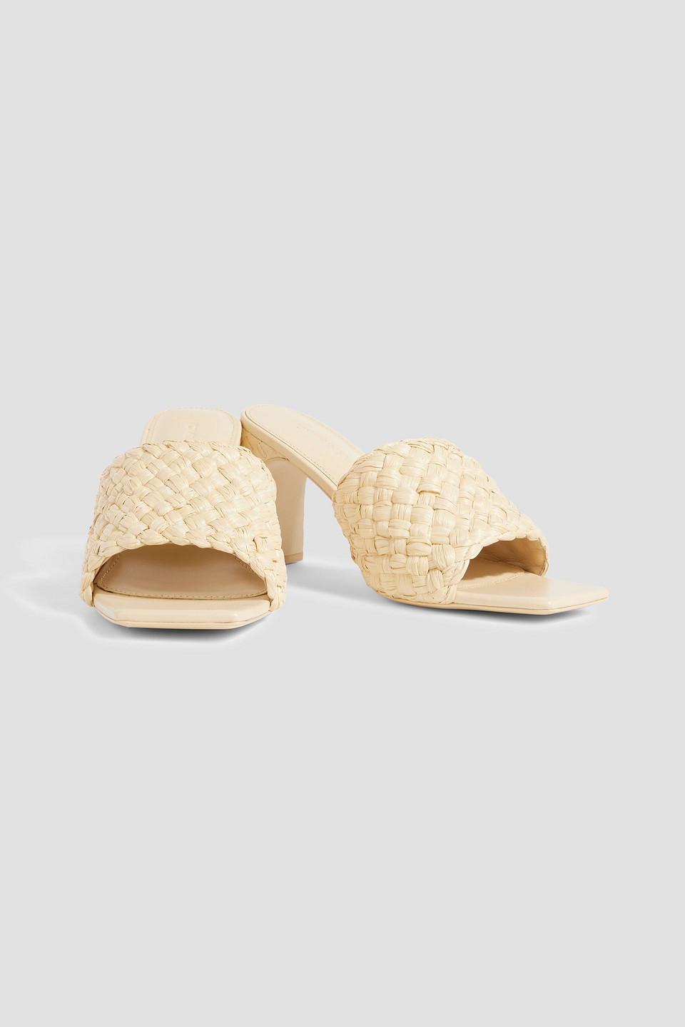 Sheyla faux raffia and leather mules