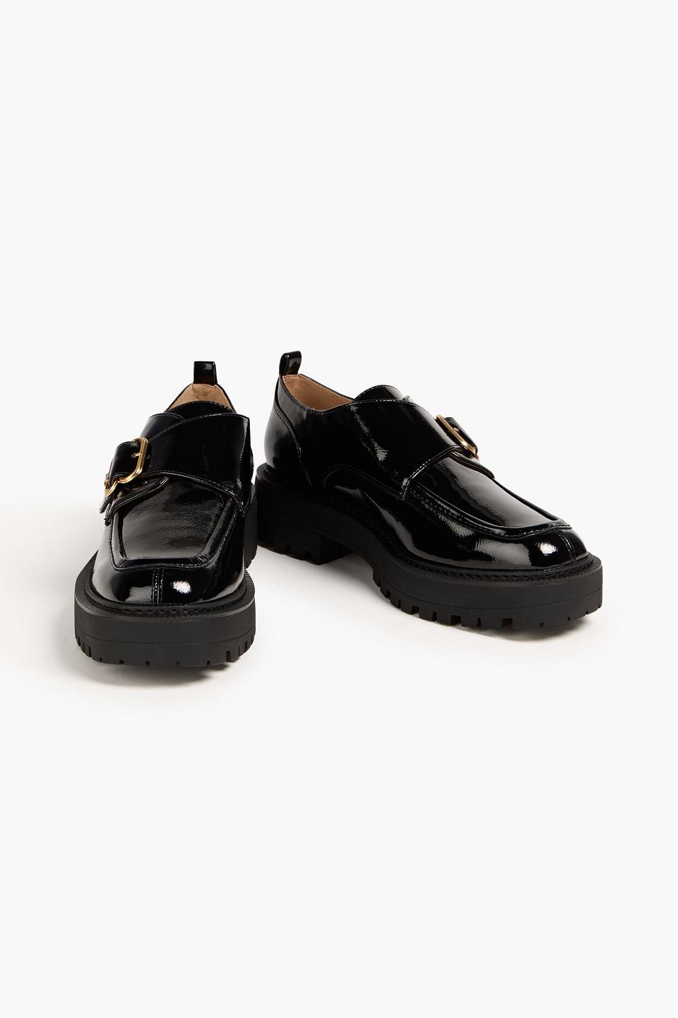 Lora faux patent-leather loafers