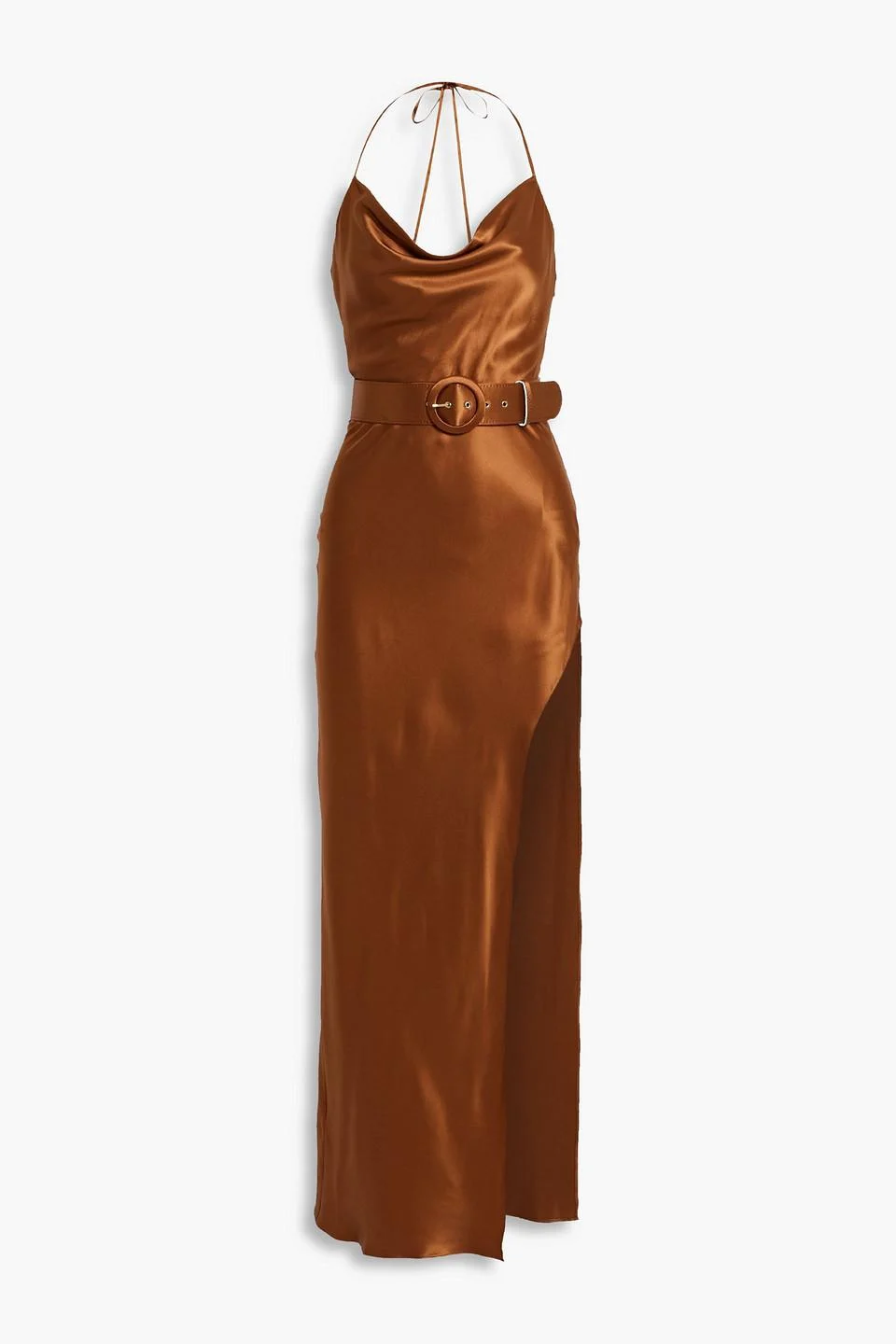 Lucinda draped floral-print silk-satin halterneck maxi dress