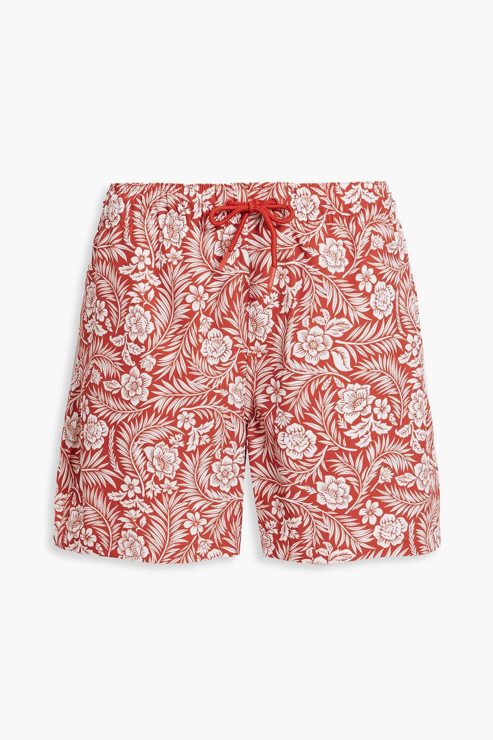 Printed mid-length swim shorts