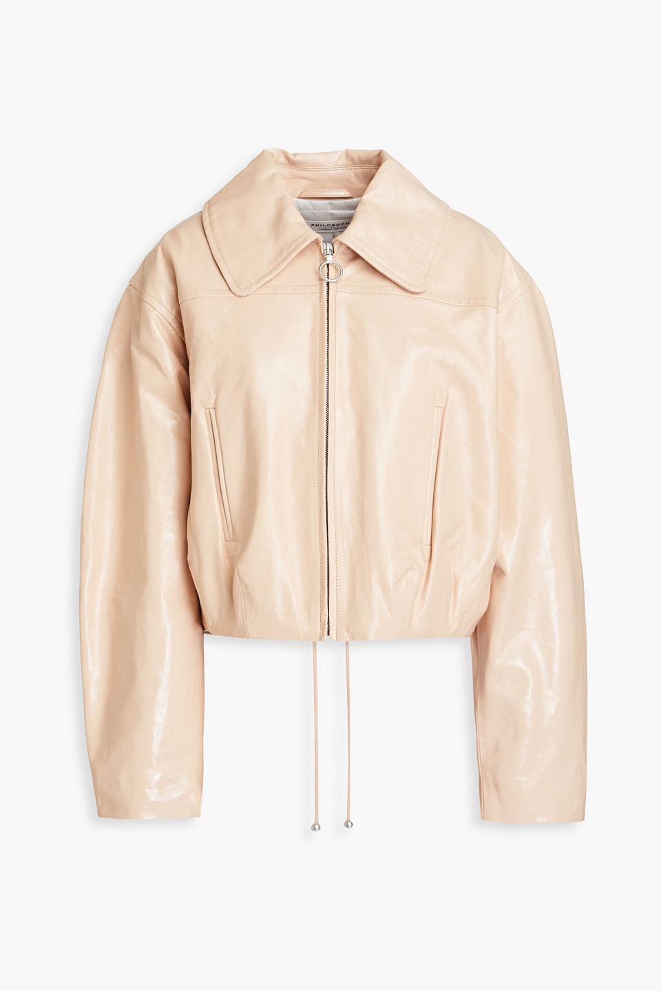 Patent-leather bomber jacket