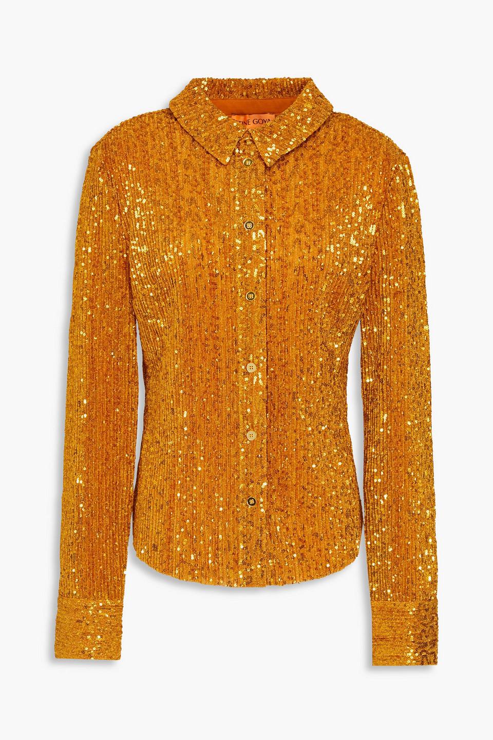 Daya sequined lamé shirt