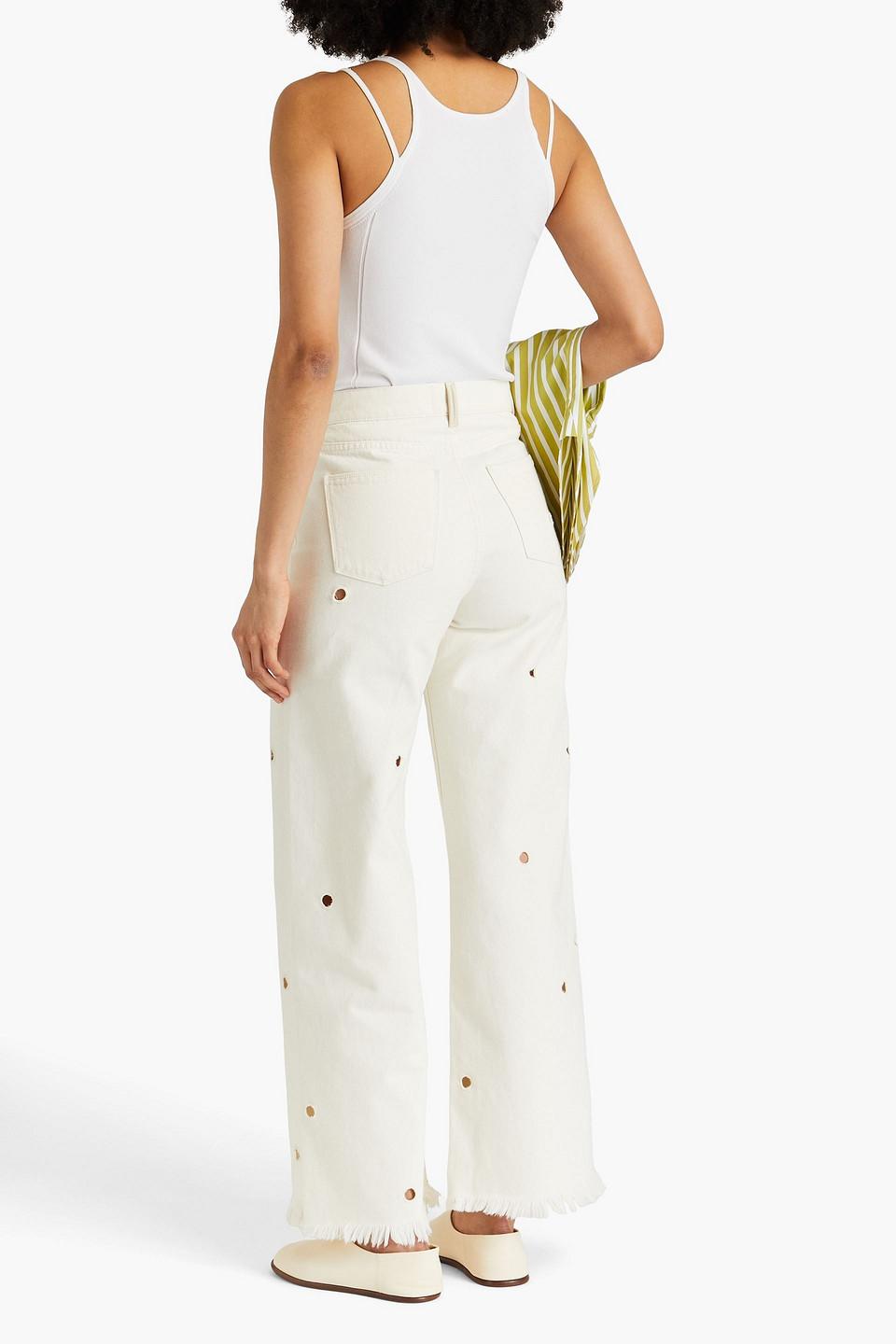 Magnolia laser-cut high-rise wide-leg jeans