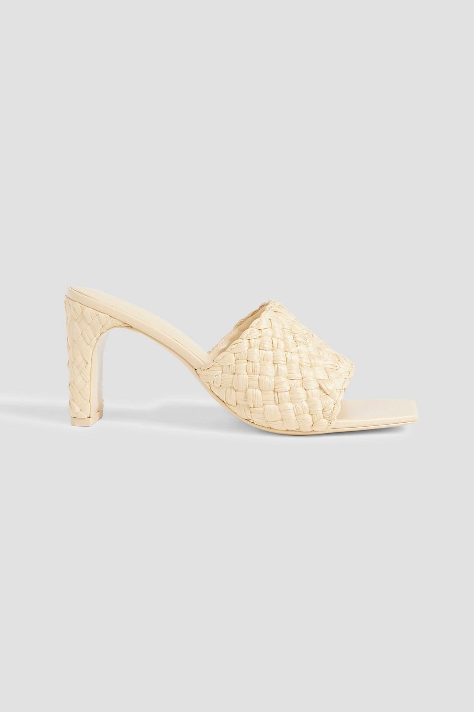 Sheyla faux raffia and leather mules