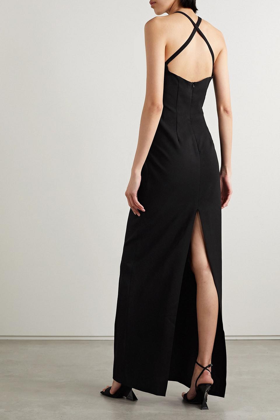 Cutout crepe maxi dress