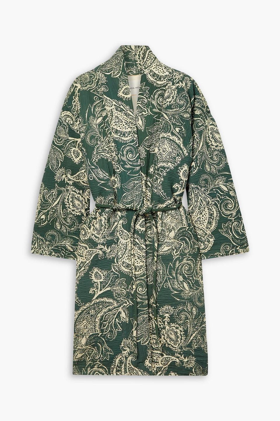 Kathya oversized belted paisley-print cotton-blend coat