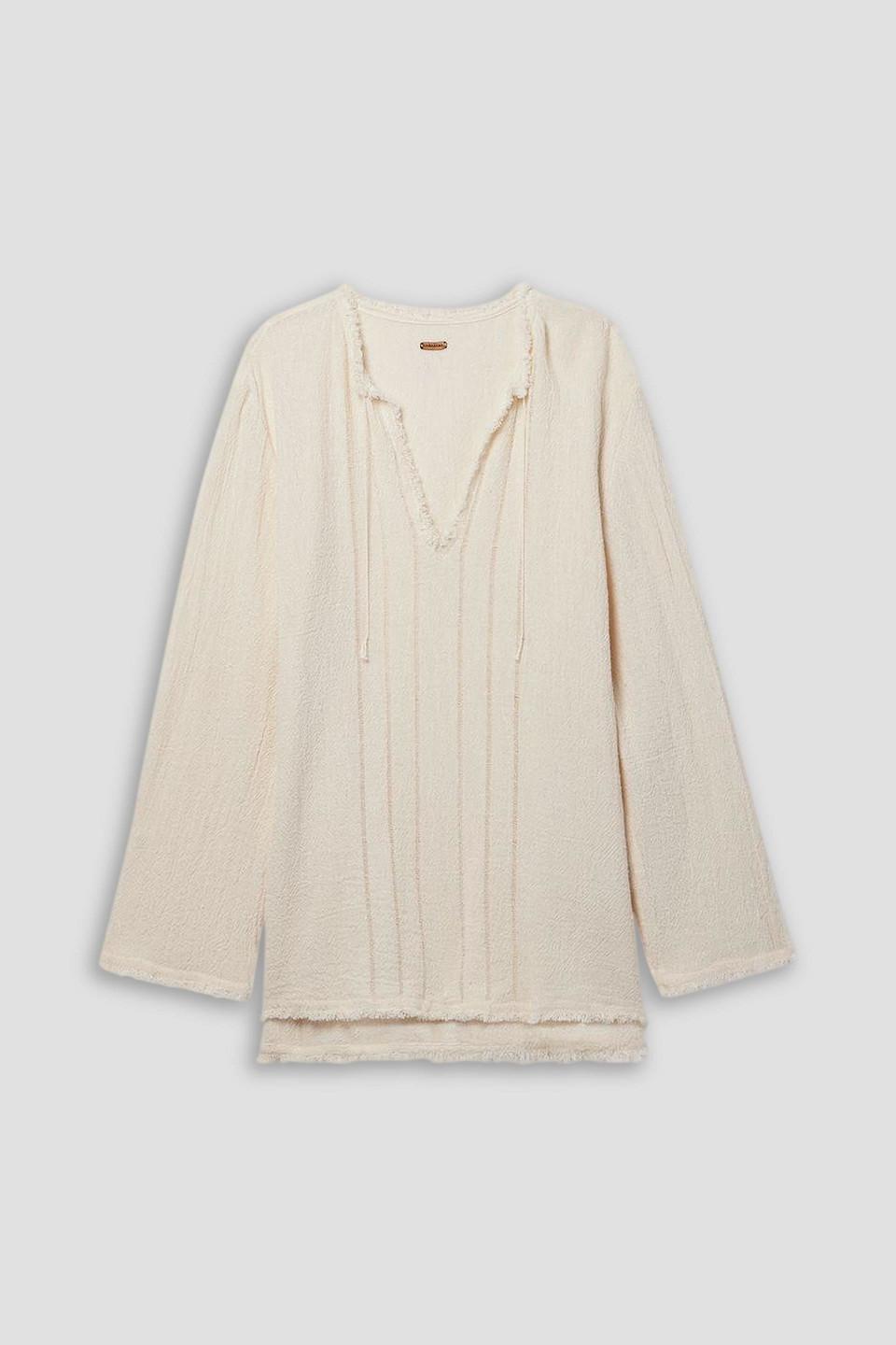 Hubiku frayed cotton-gauze tunic