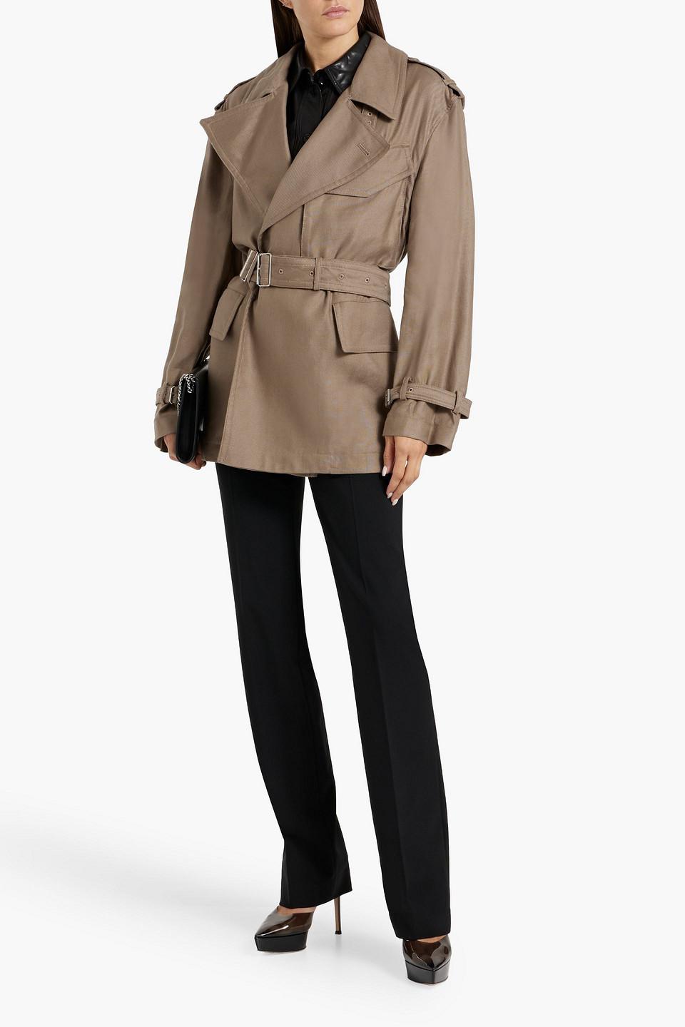 Belted Lyocell and linen-blend jacket