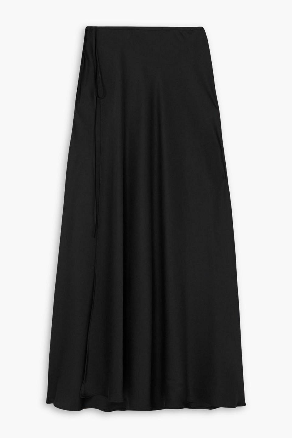 Satin maxi wrap skirt