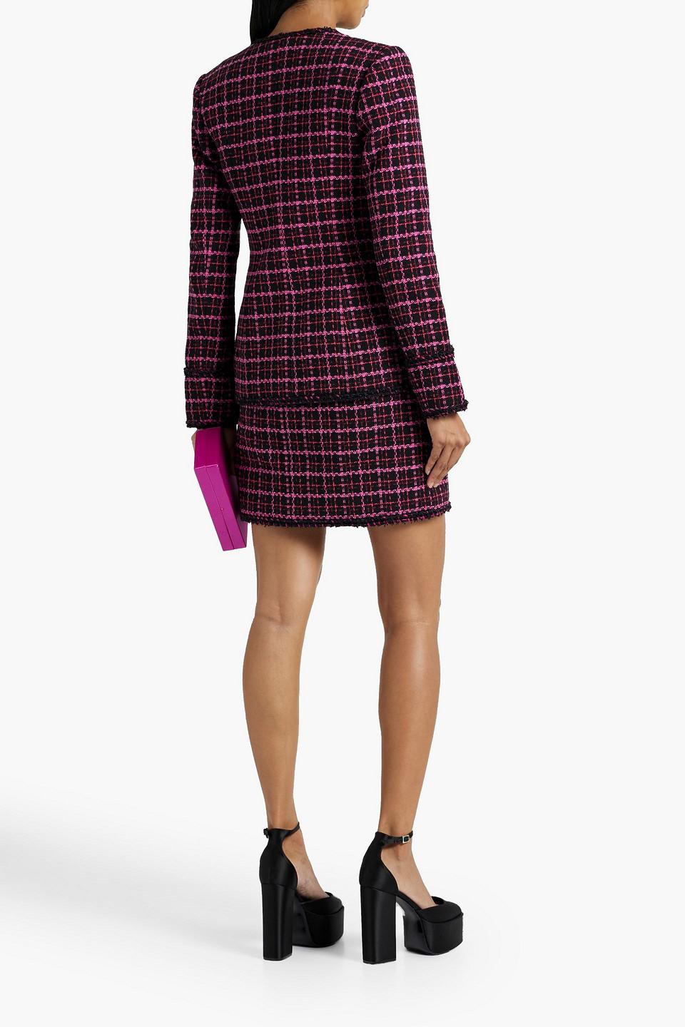 Cher checked cotton-blend tweed blazer