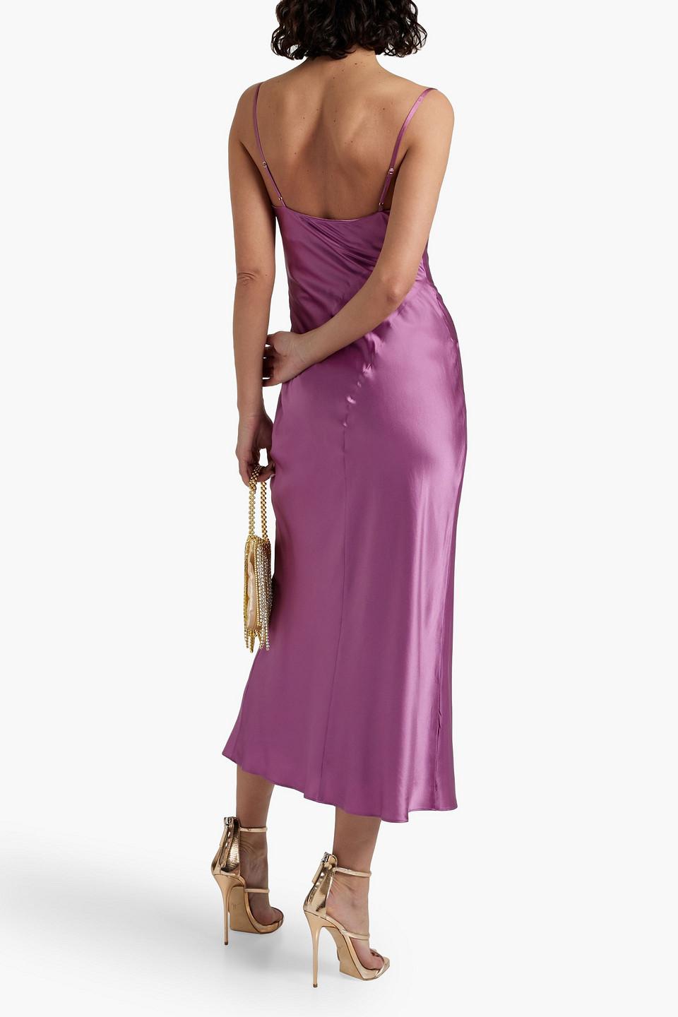 Lennon draped silk-satin midi dress