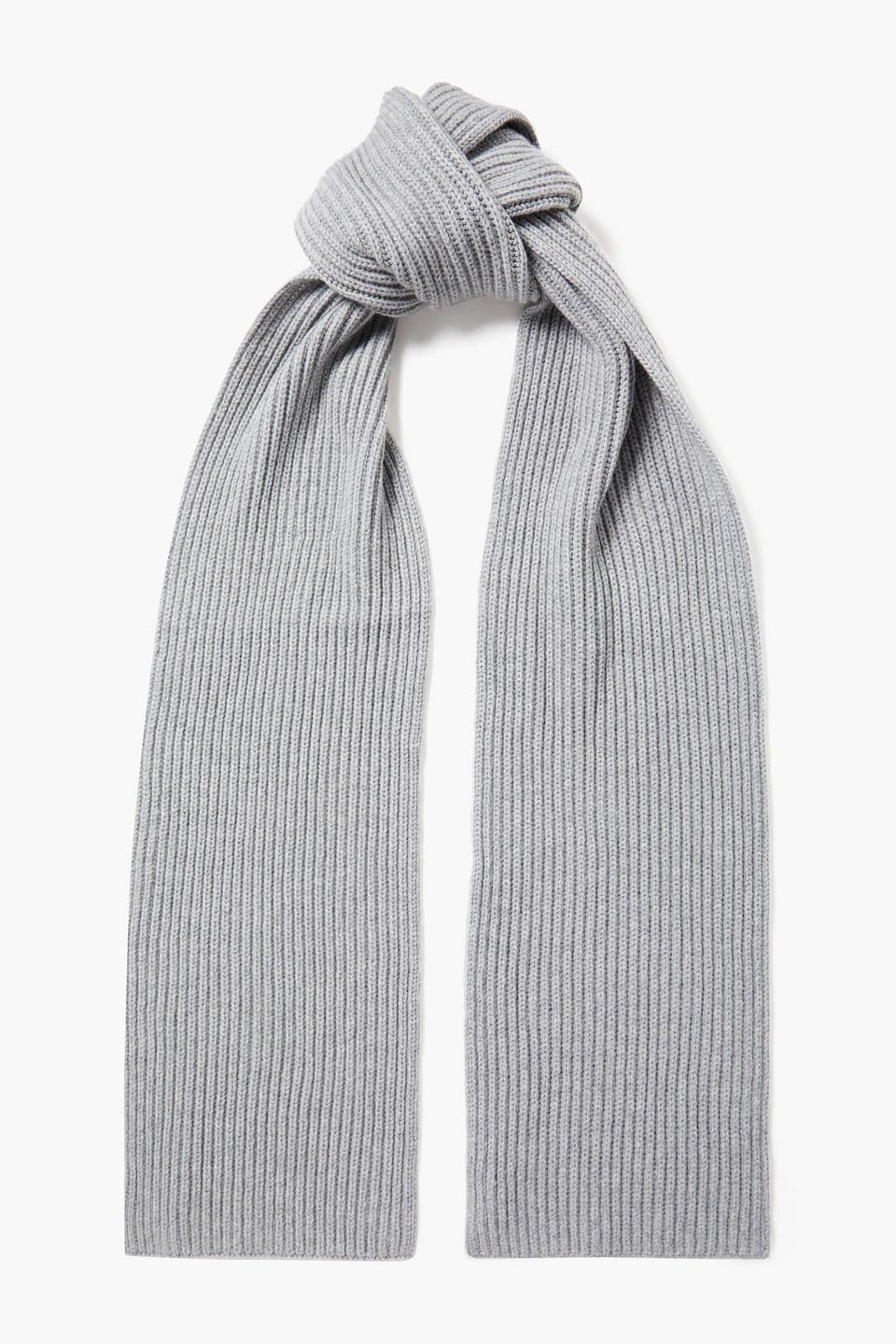 Ribbed cashmere and silk-blend scarf