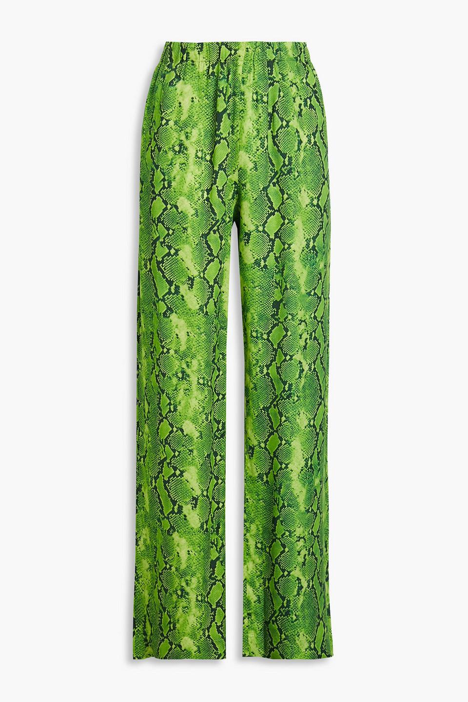 Fatou snake-print TENCEL™-blend wide-leg pants