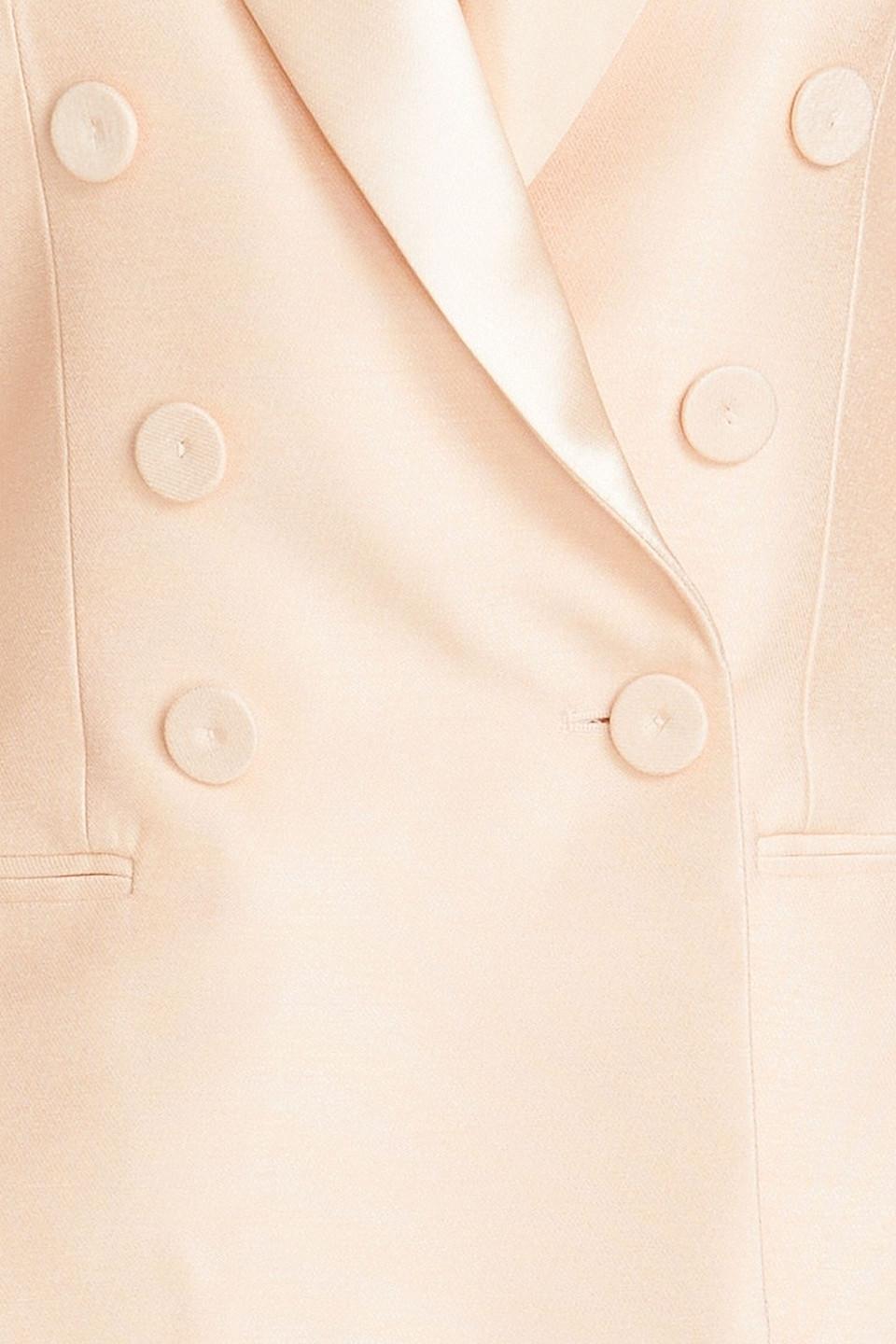 Double-breasted satin-trimmed twill blazer