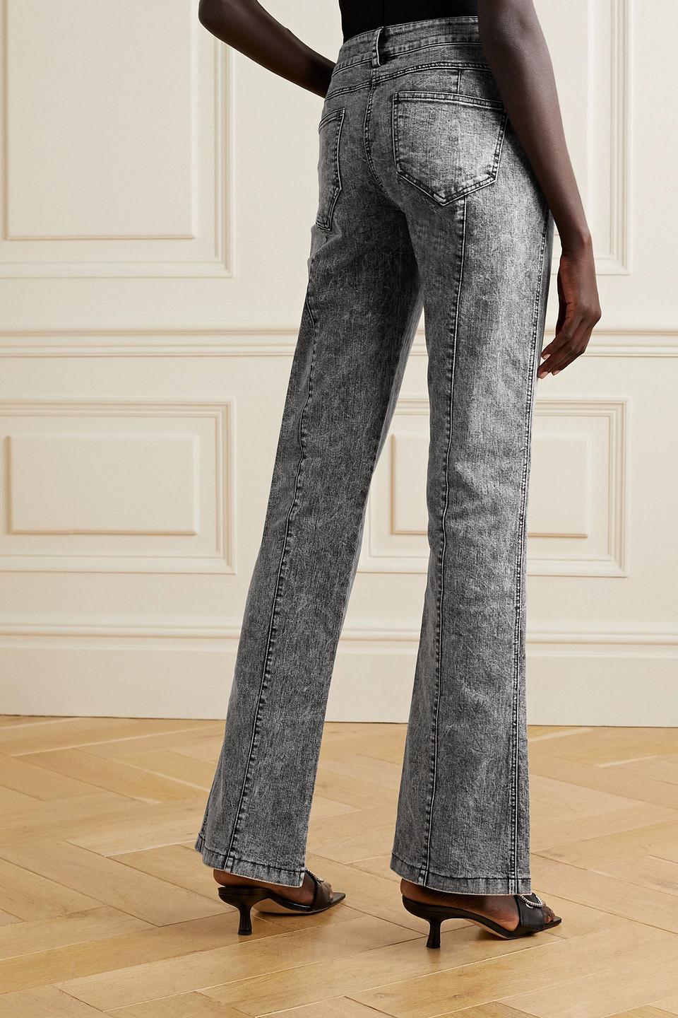 Spat acid-wash high-rise flared jeans