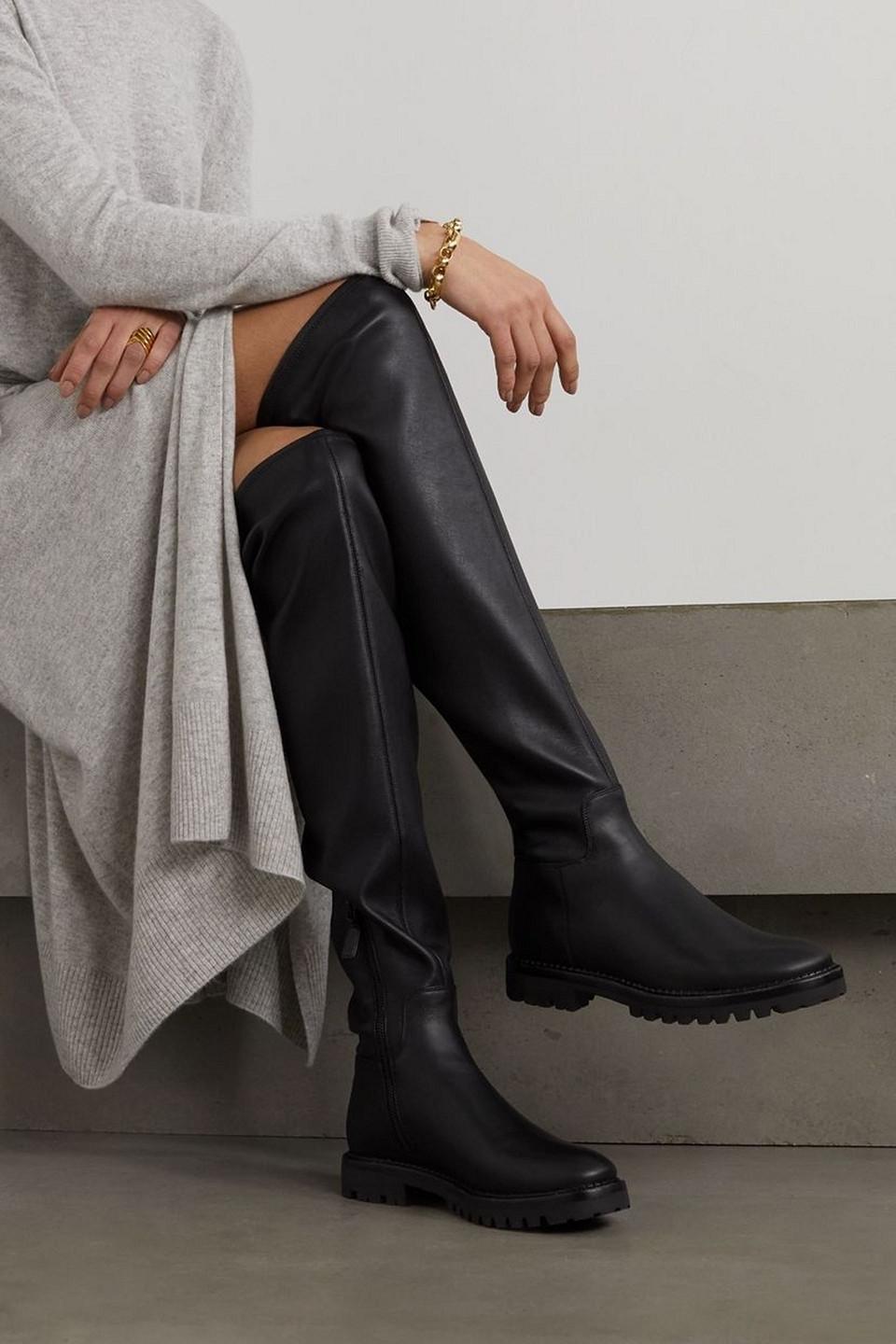 Cabria stretch-leather over-the-knee boots