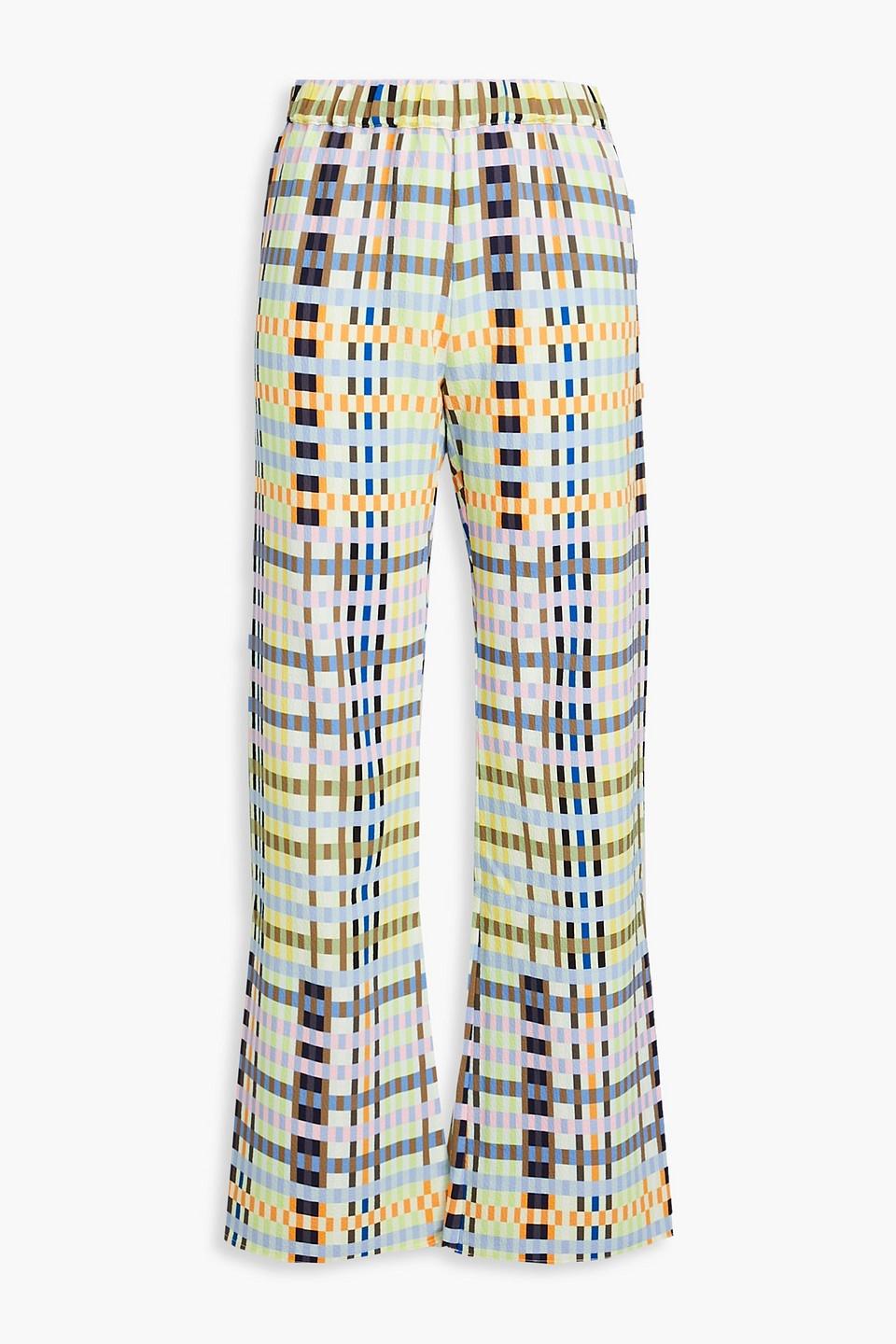 Marc checked crepe flared pants