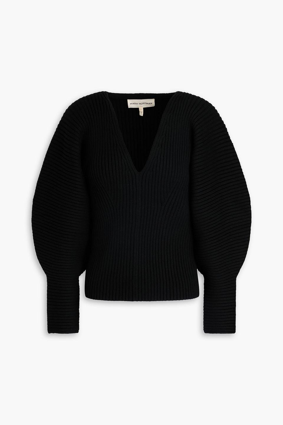 Ribbed cotton-blend sweater