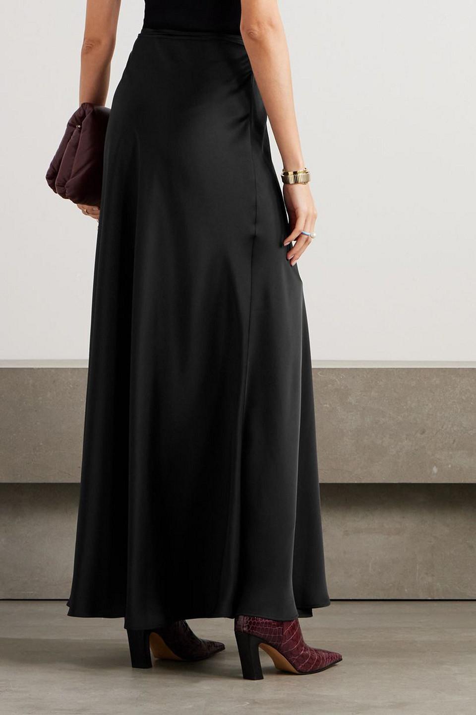 Satin maxi wrap skirt