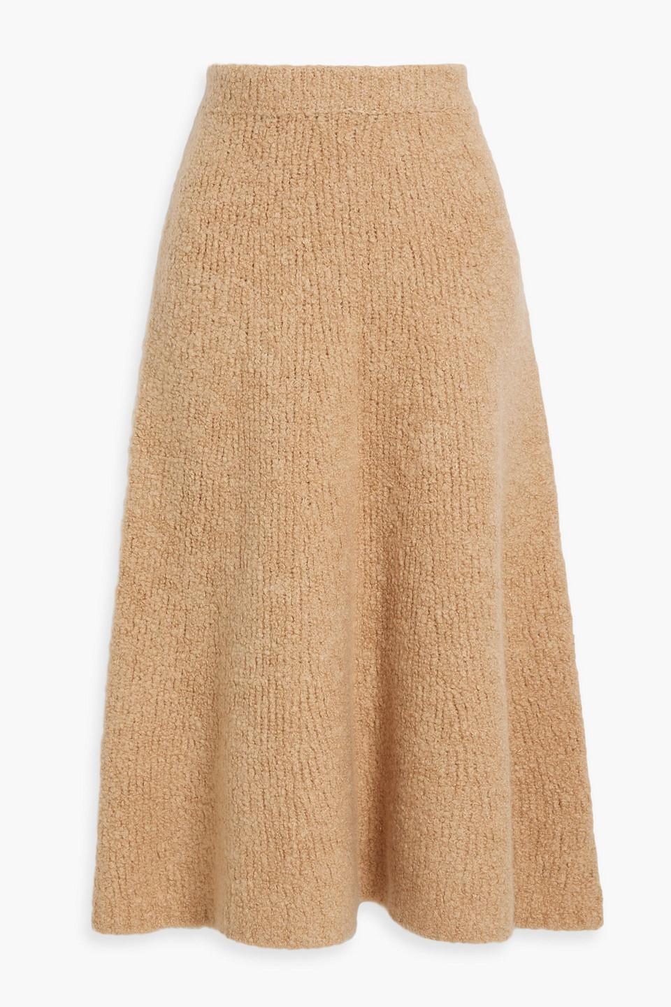 Pablo cashmere and silk-blend bouclé midi skirt