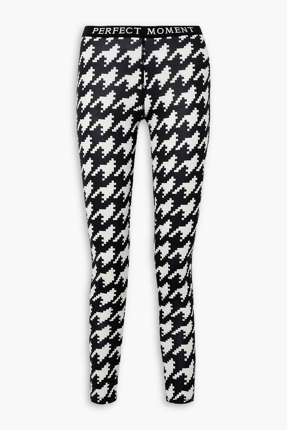 Thermal houndstooth knitted leggings