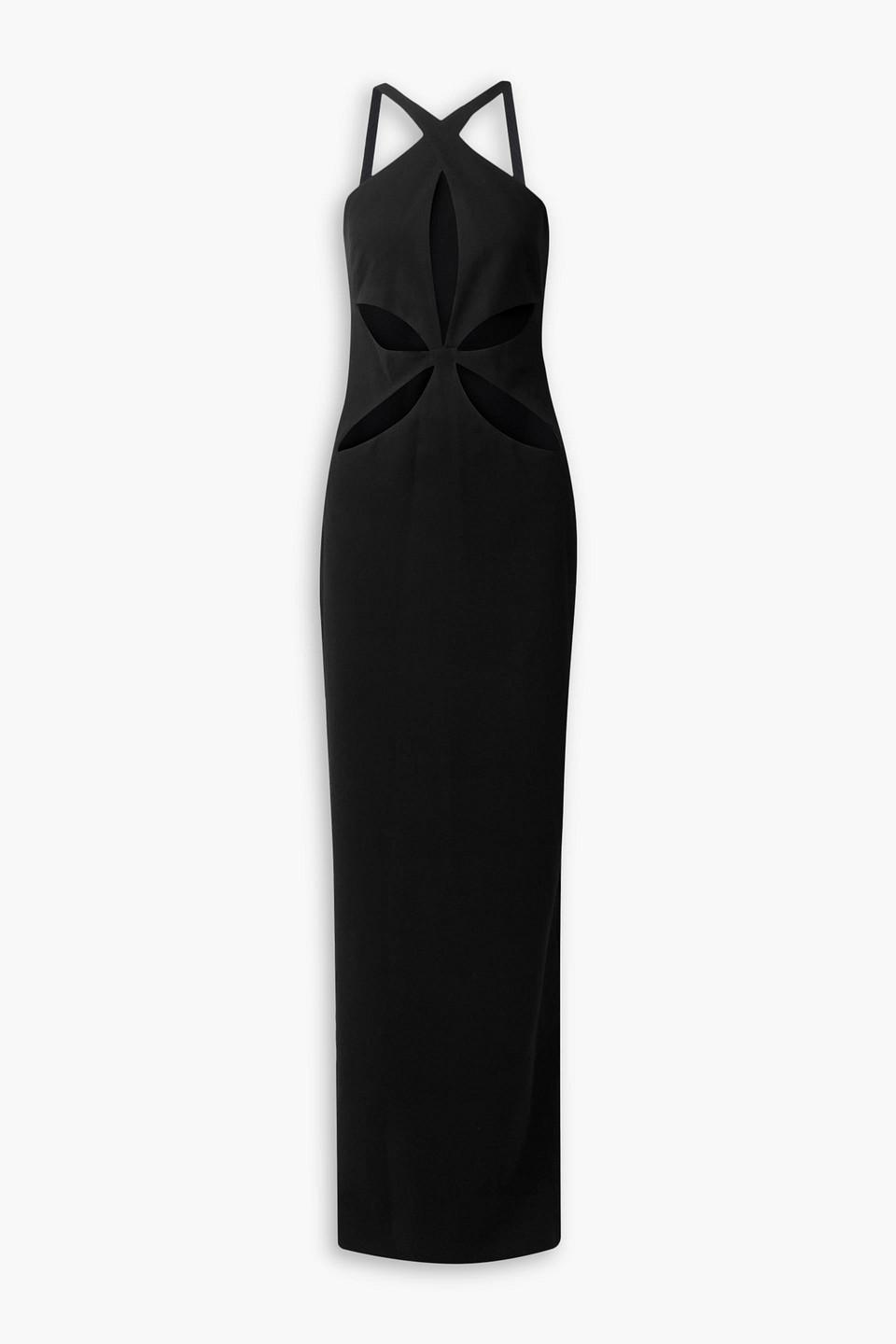 Cutout crepe maxi dress