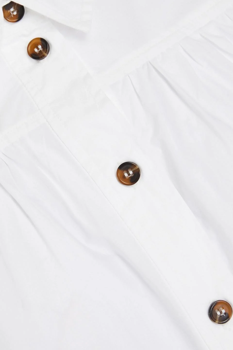 Gathered cotton-poplin shirt