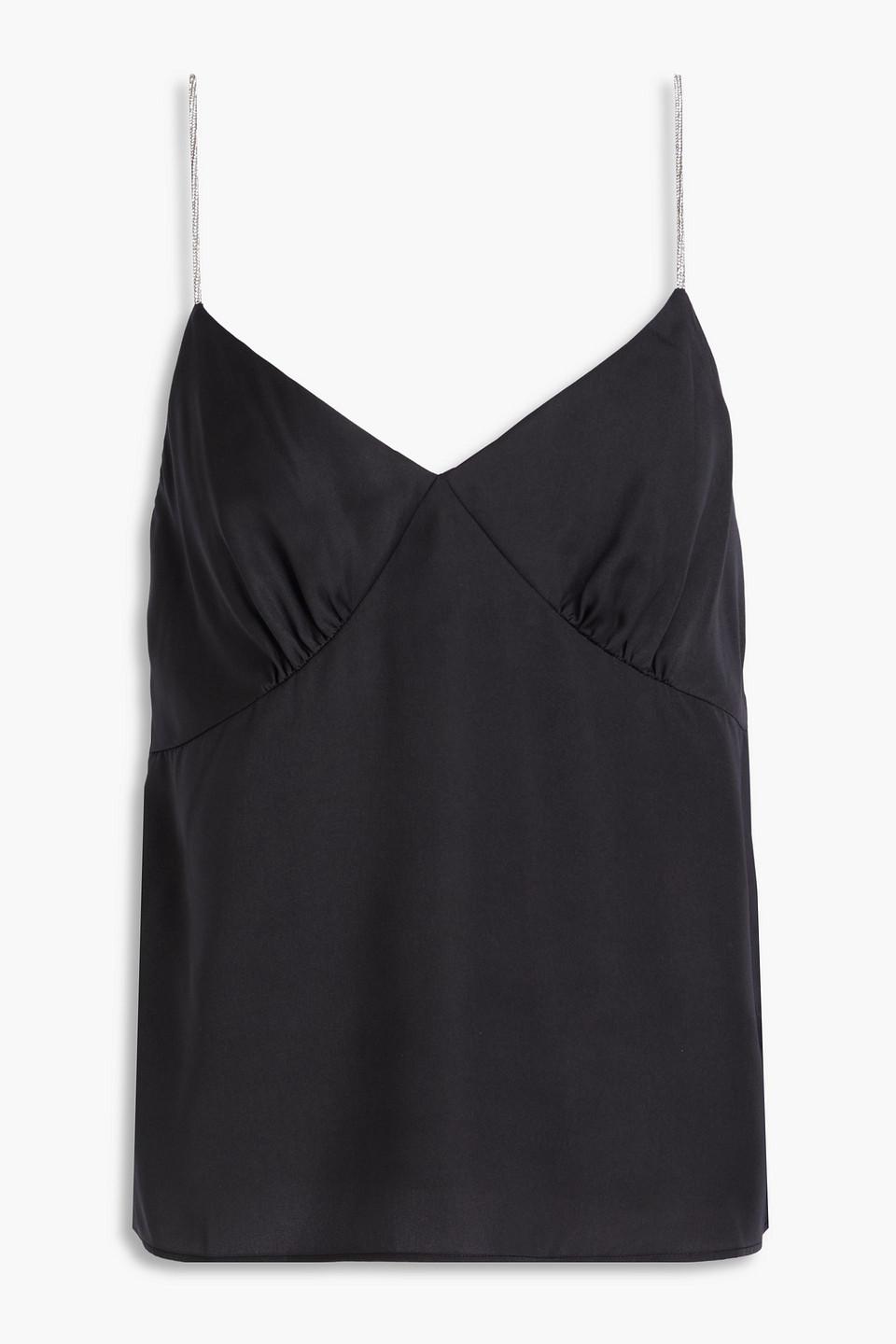 The Rosetta crystal-embellished satin camisole