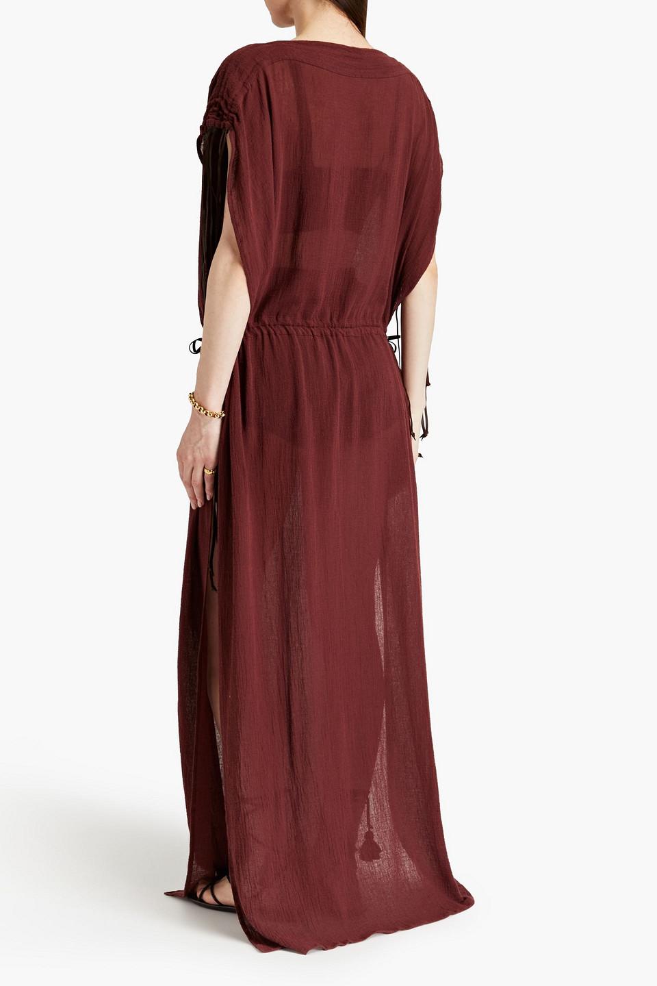 Sakuk gathered cotton-gauze maxi dress