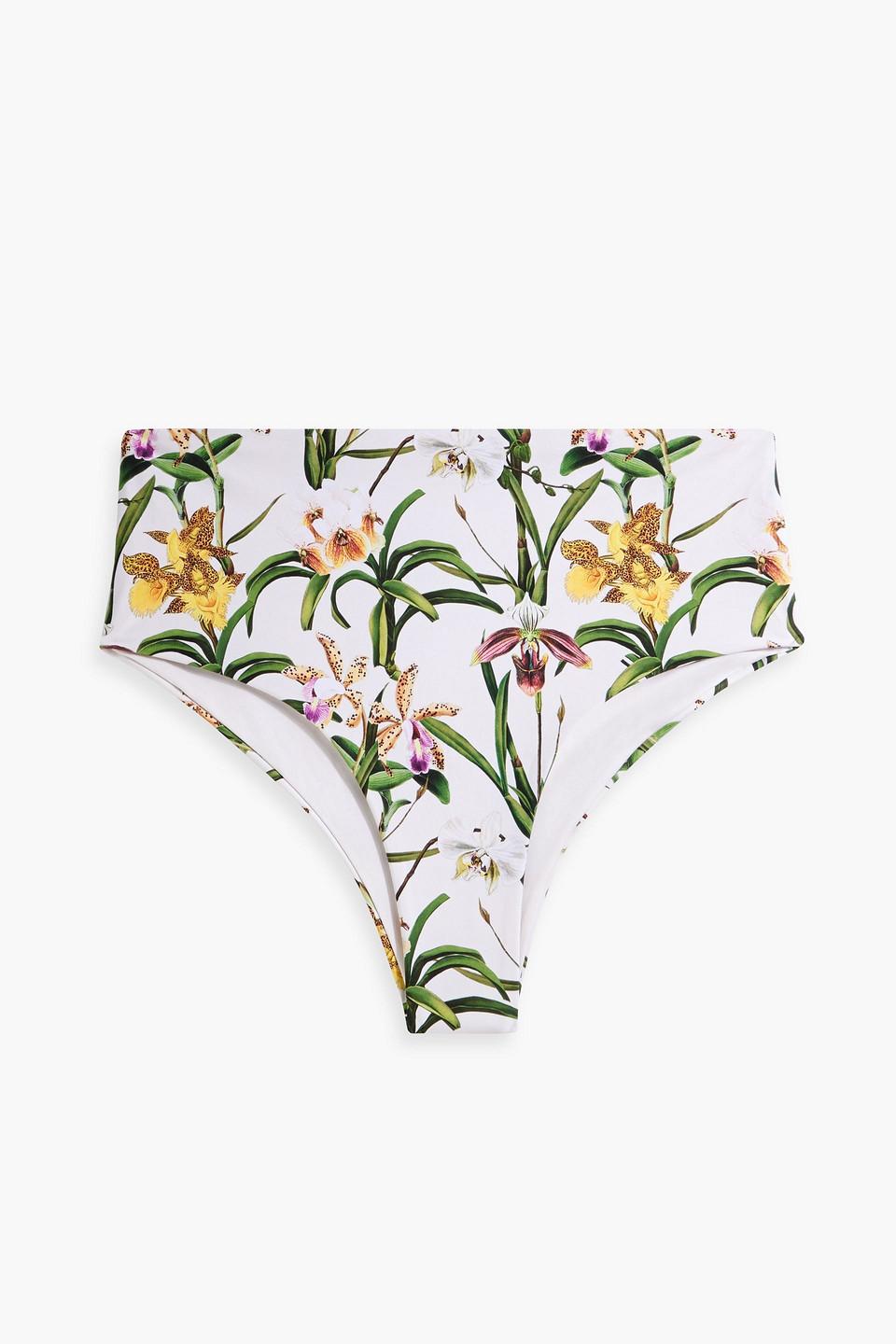 Alicia floral-print high-rise bikini briefs