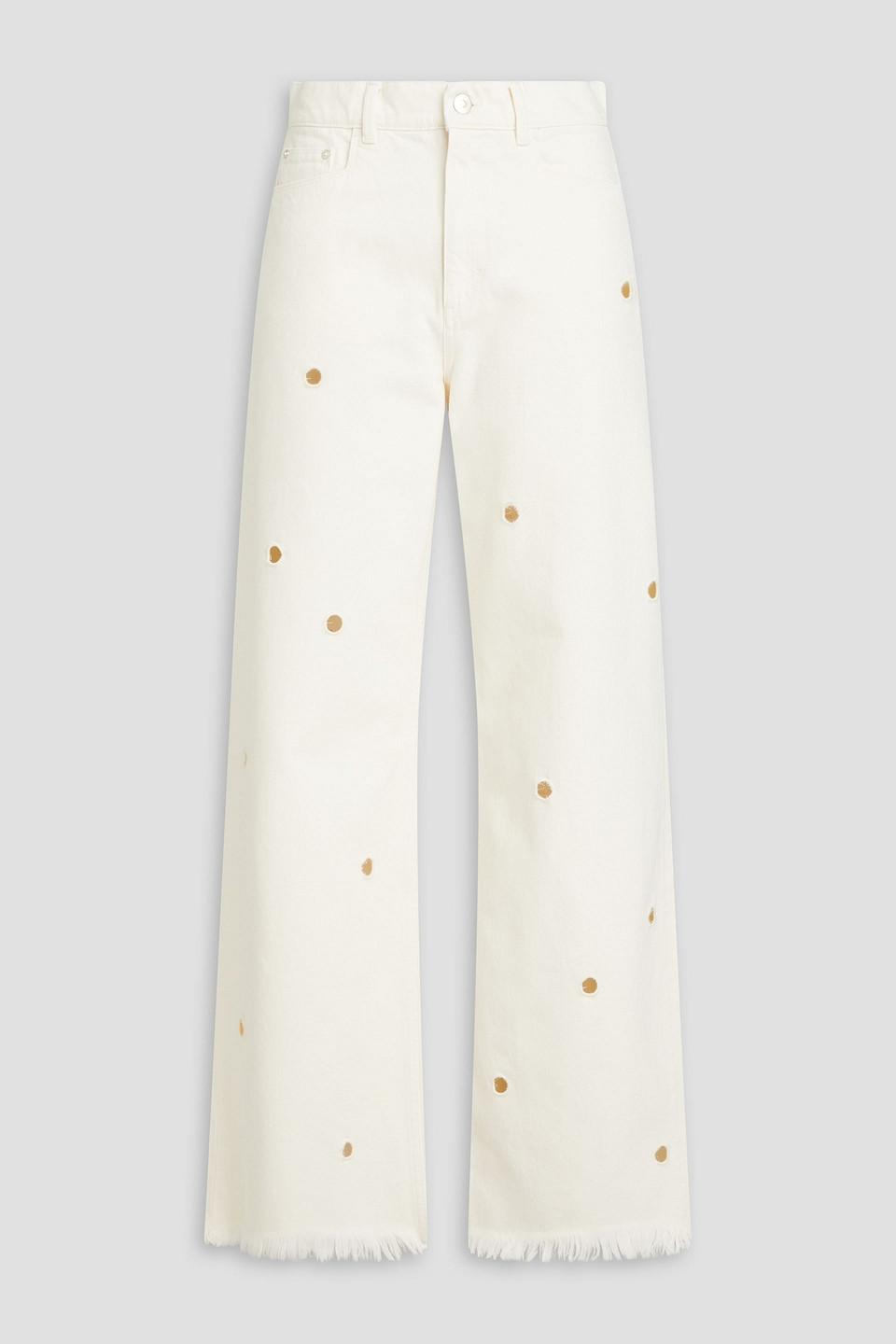 Magnolia laser-cut high-rise wide-leg jeans